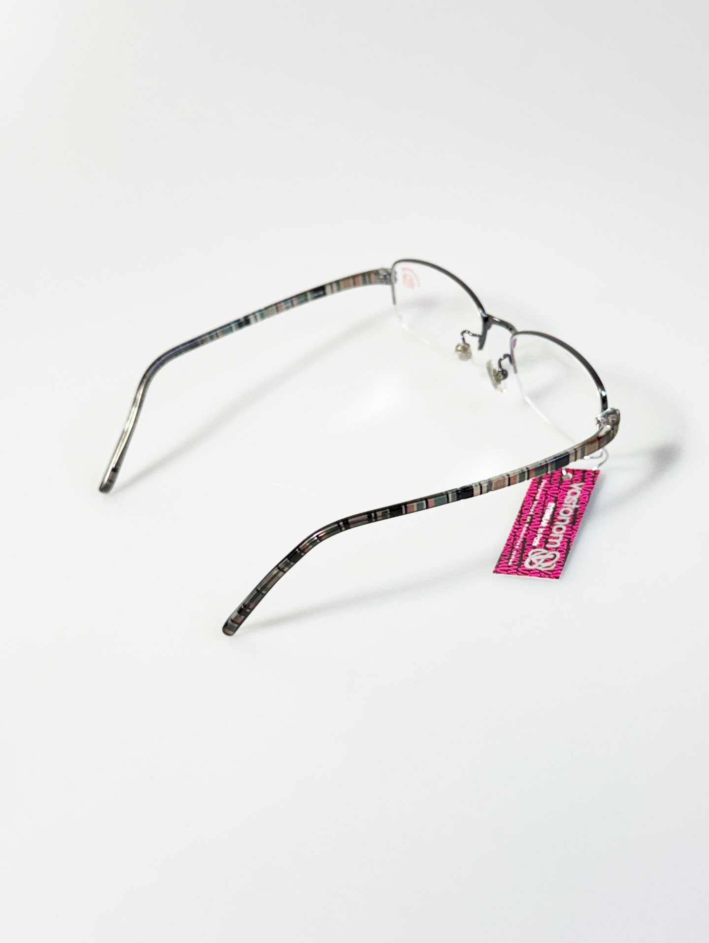 VASTONOM Dark Silver Semi-Rimless Square Frame Glasses