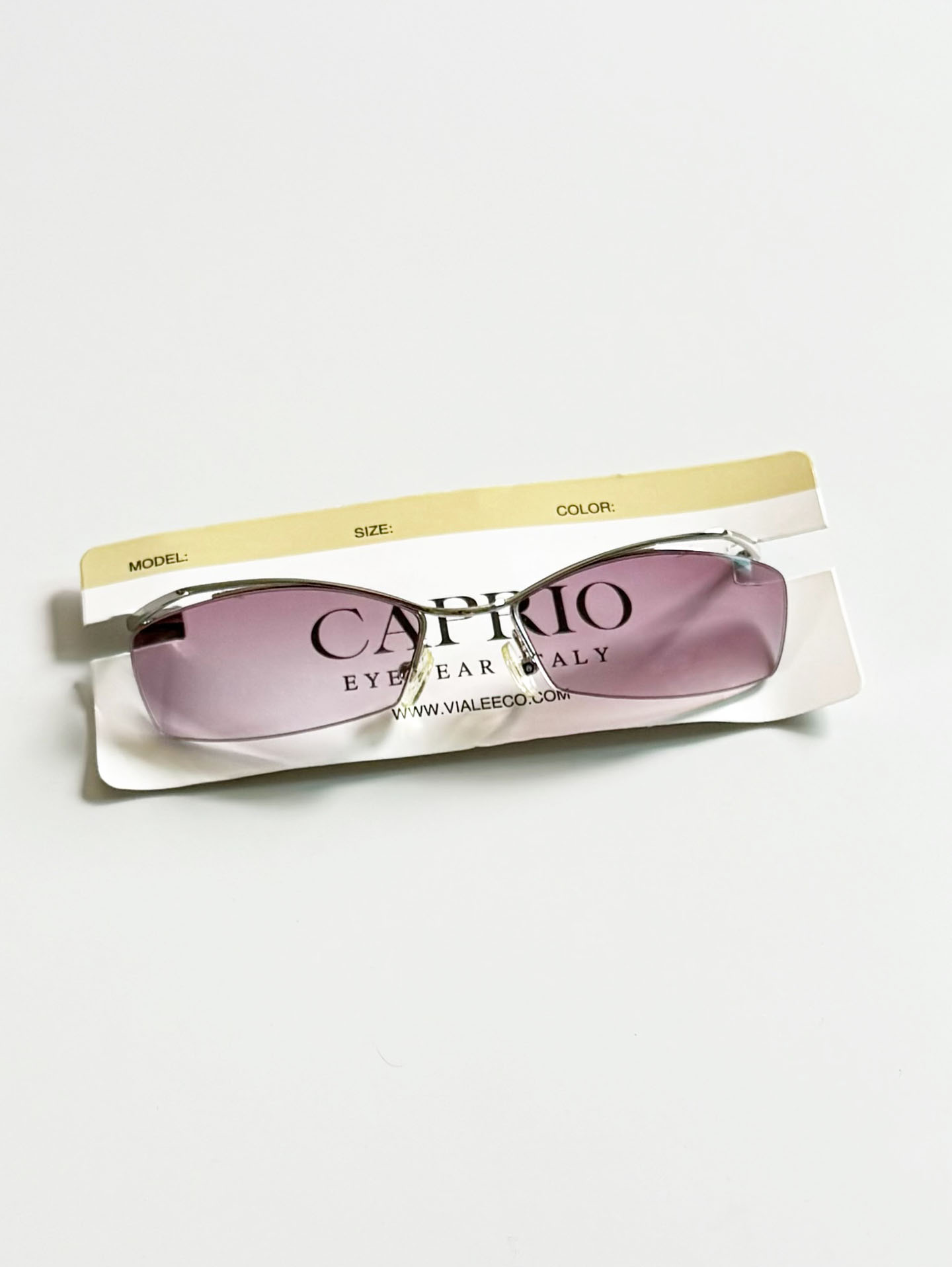 CAPRIO Semi-Rimless Square Metal Tint Sunglasses