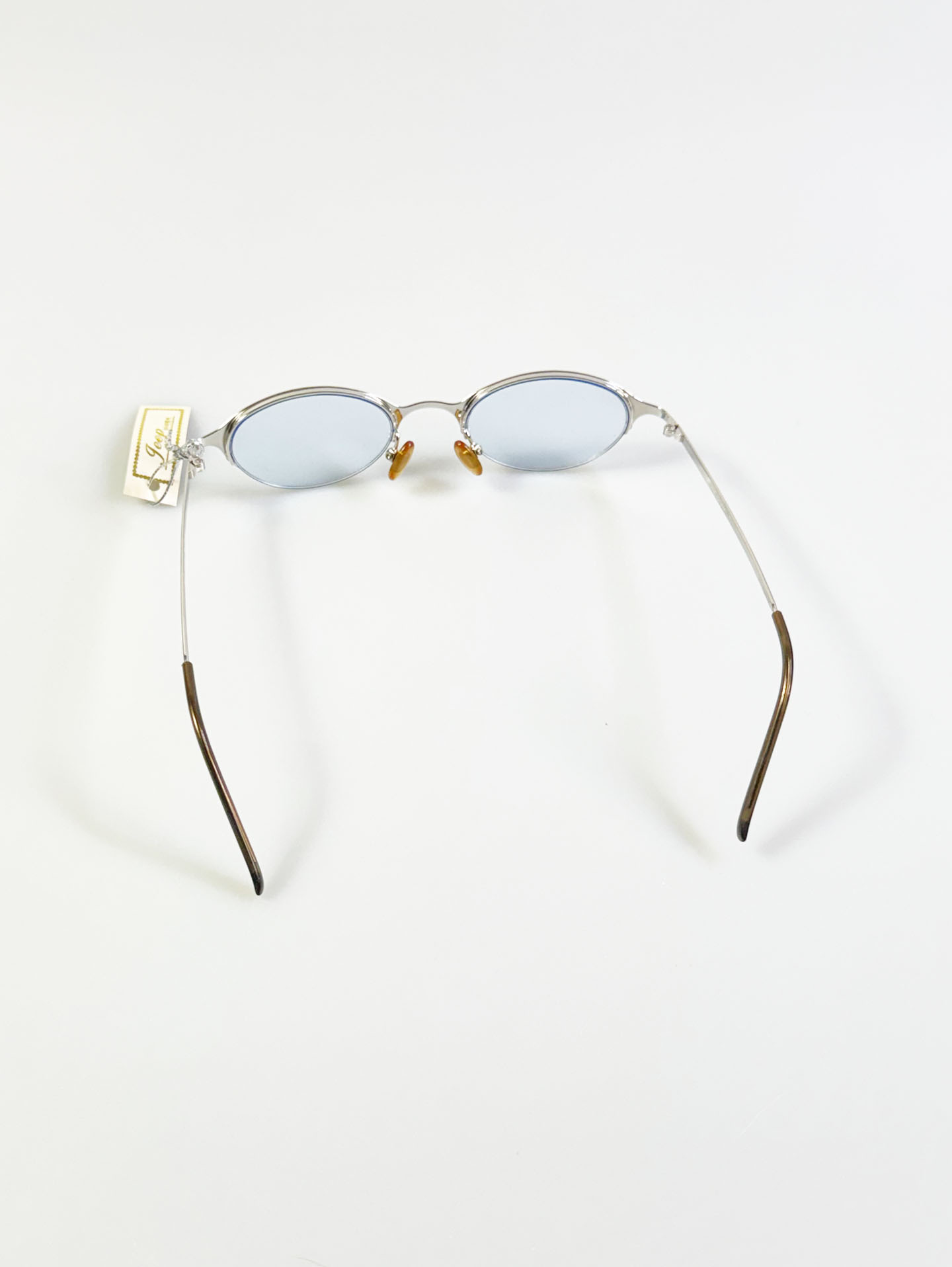 JEEP Silver Oval Half-Rim Metal Frame Tint Sunglasses