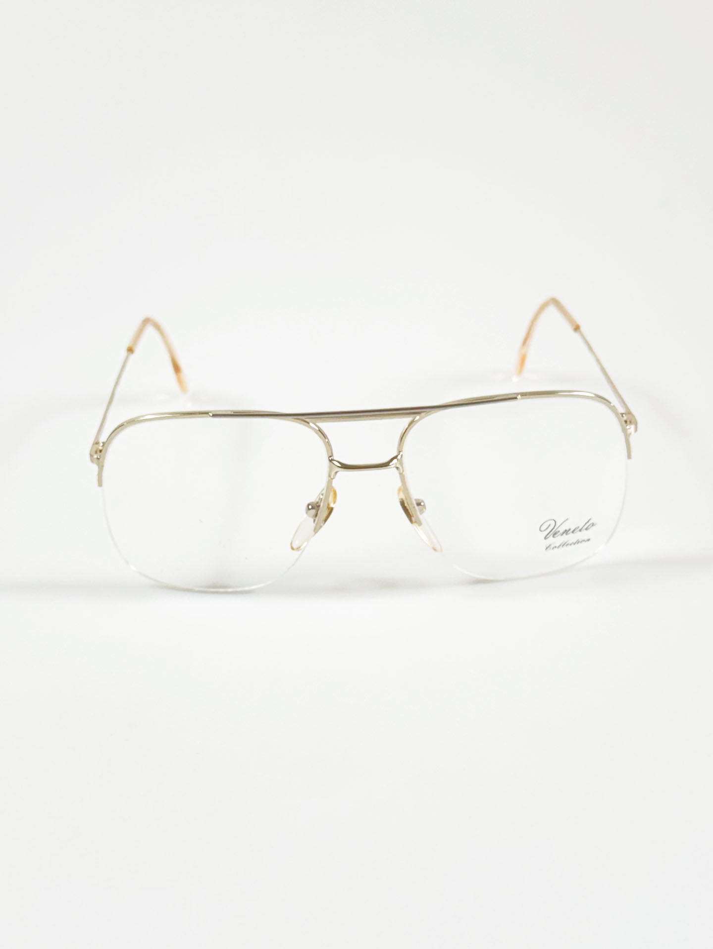 90's Veneto Collection Gold Aviator Metal Frame Glasses