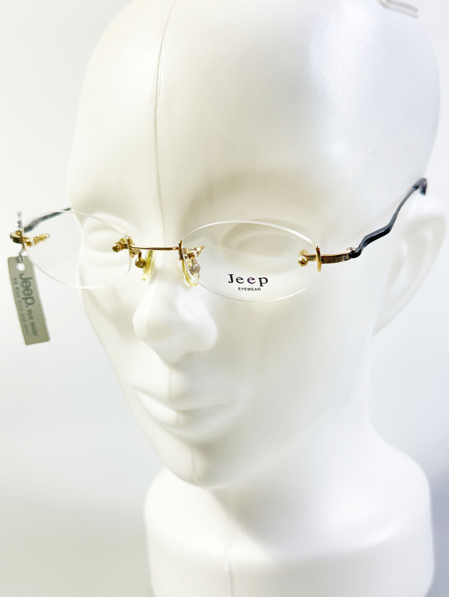 JEEP Gold Rimless Oval Metal Glasses