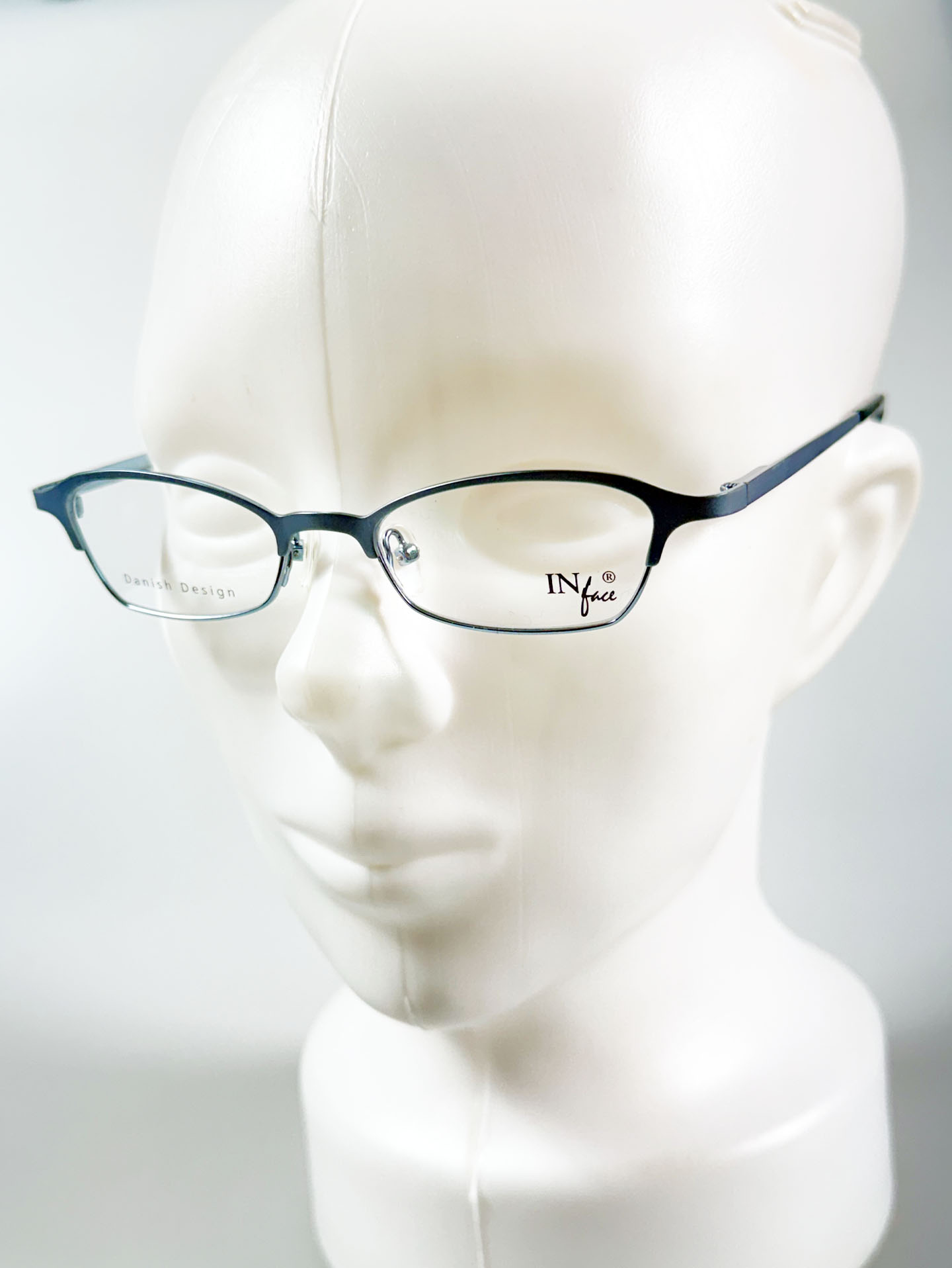 IN FACE Blue Grey Square Metal Glasses