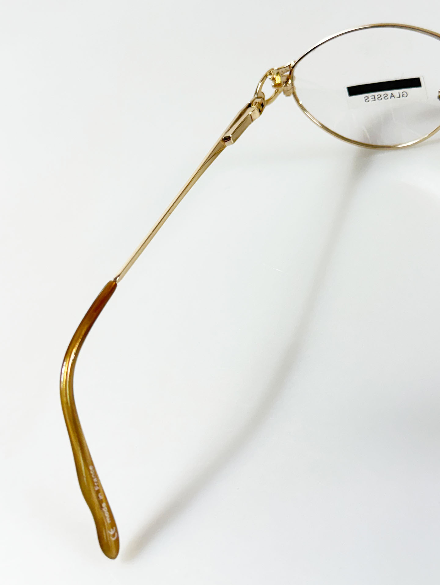 90's BRIEEE Gold Slim Oval Metal Frame Glasses