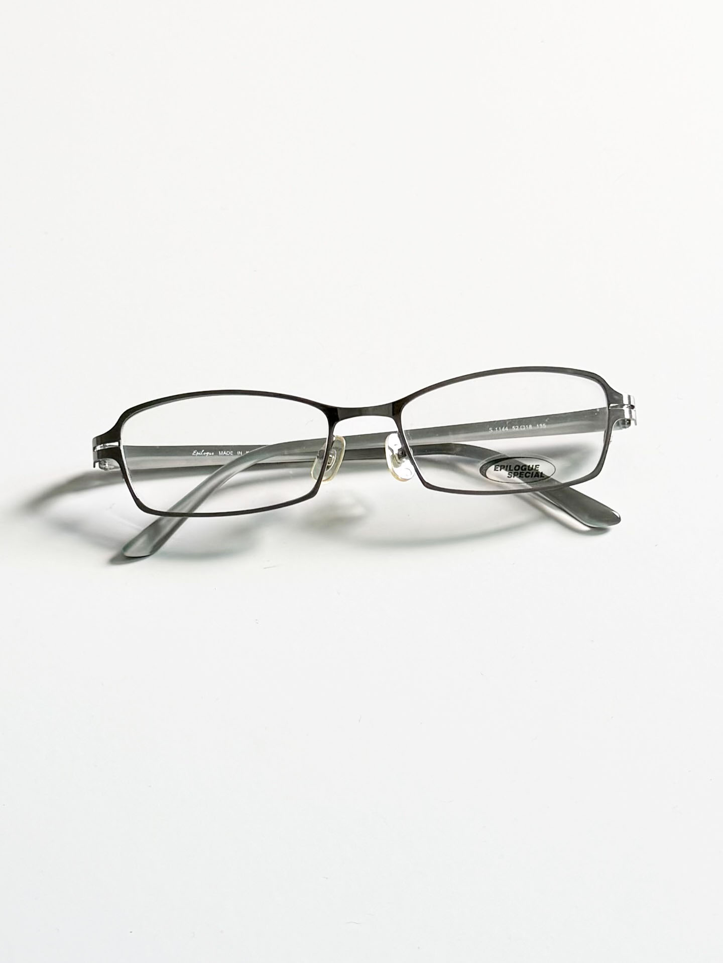 EPILOGUE Silver Slim Square Metal Glasses