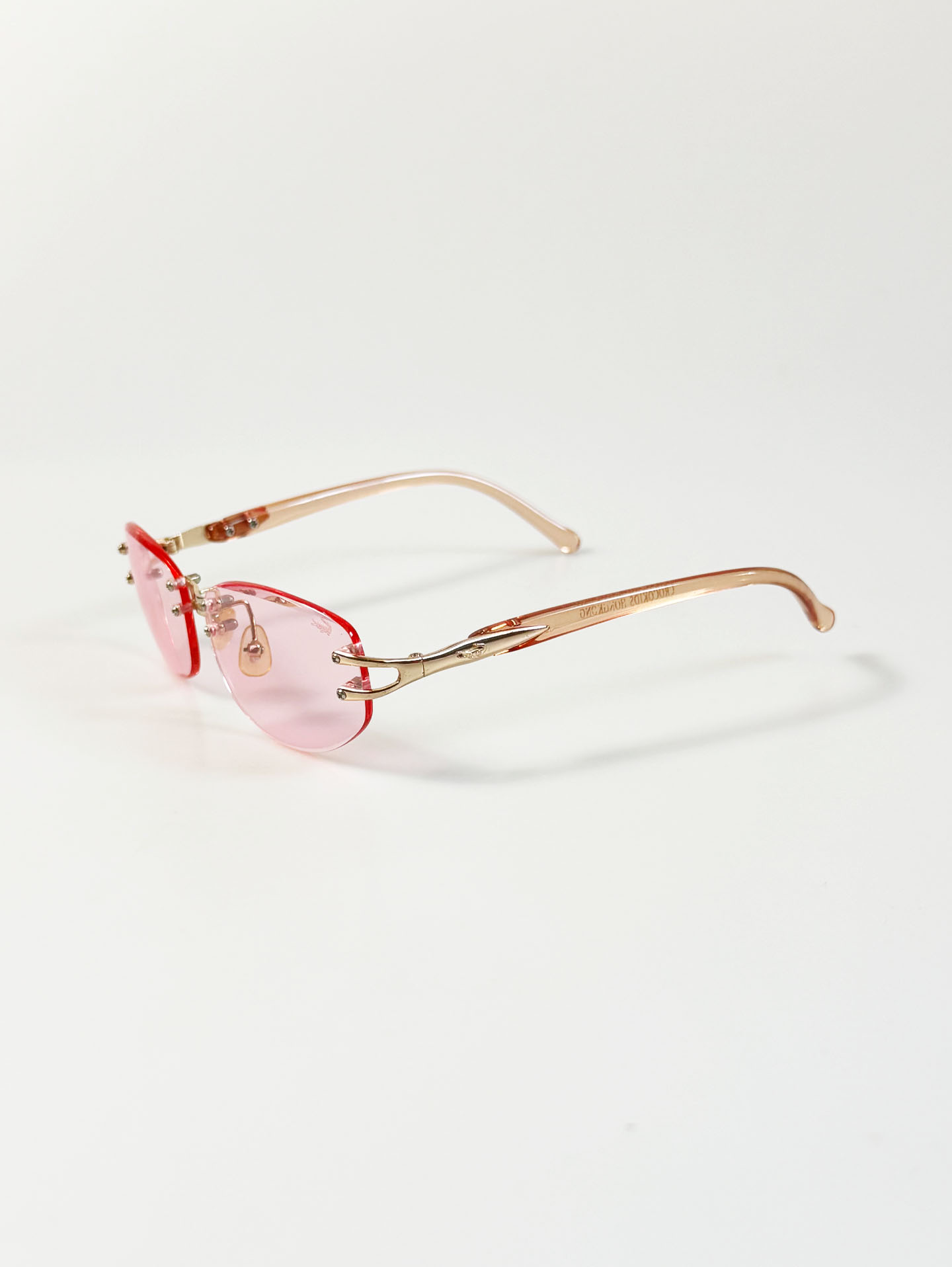 90's CROCOKIDS Rimless Oval Metal Tint Sunglasses