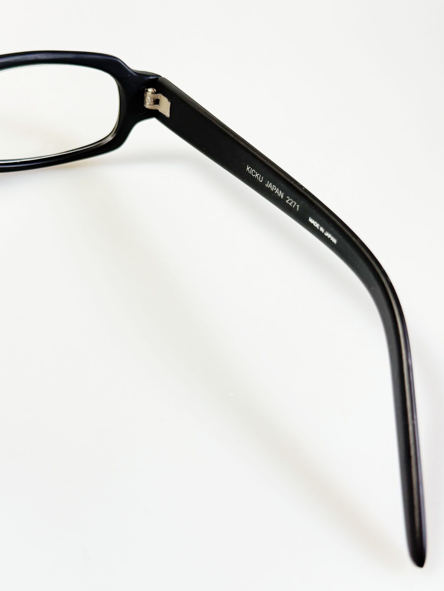 90's KICKU JAPAN Matte Black Square Horn-Rim Glasses