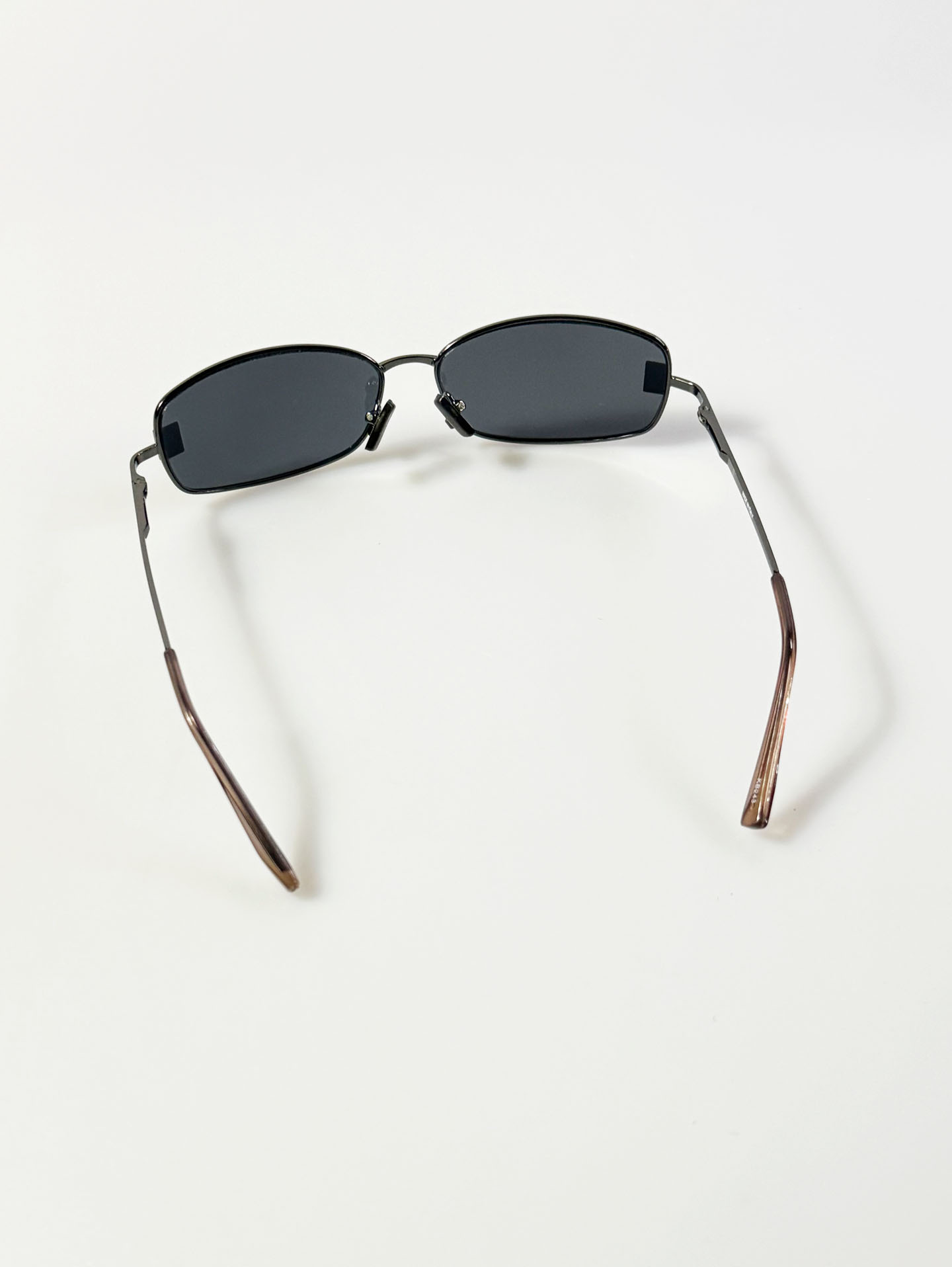 Gunmetal Slim Square Frame Sunglasses