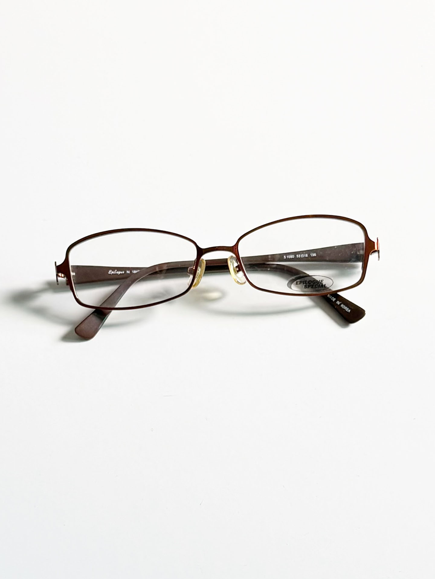 EPILOGUE Brown Slim Square Metal Glasses