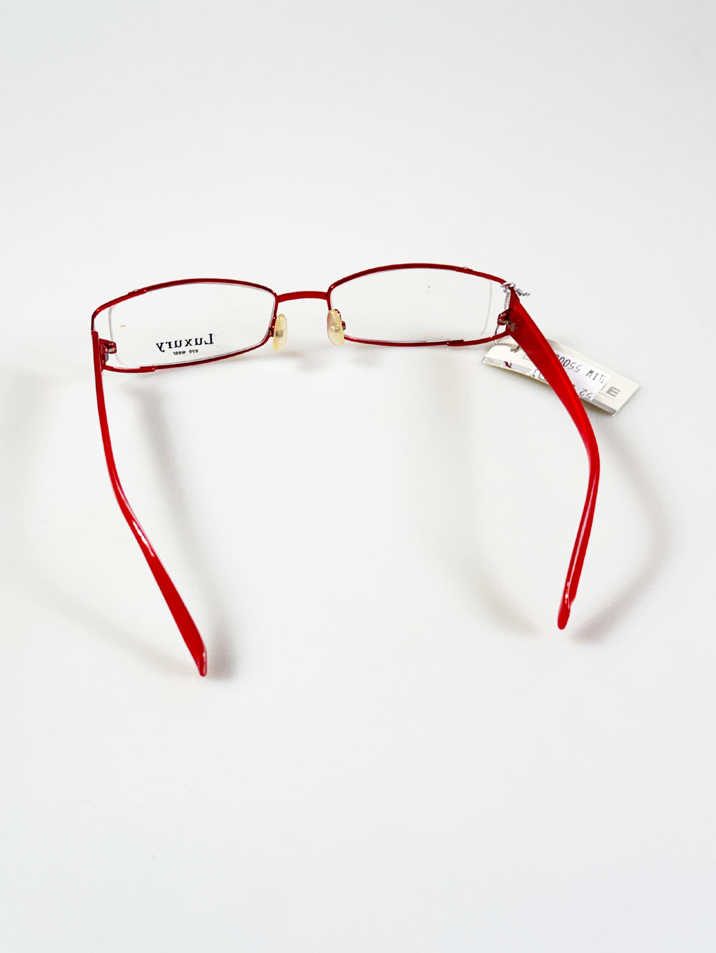 LUXURY OCCHIALI Red Slim Square Metal Frame Glasses