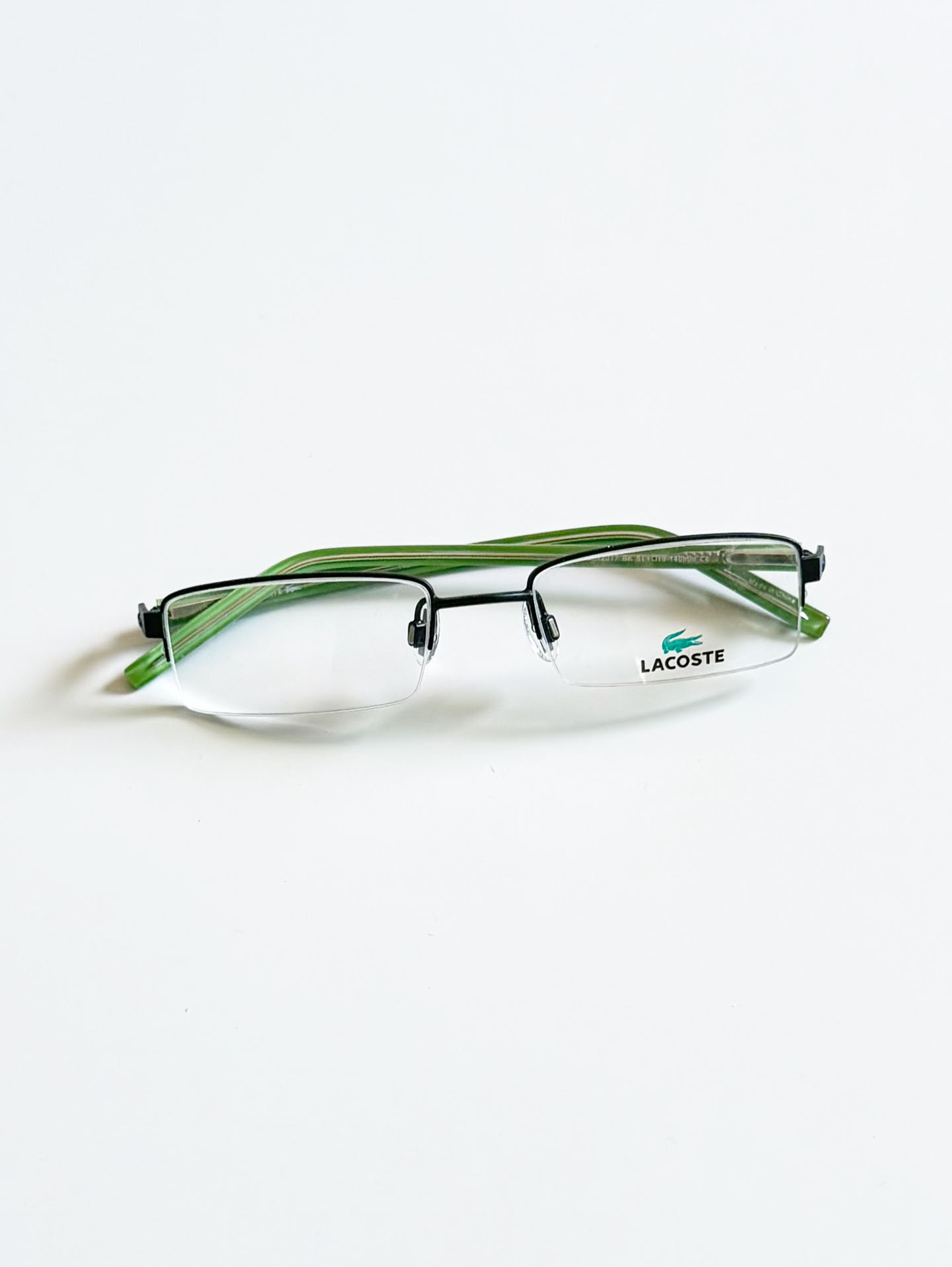 LACOSTE Square Half Rim Metal Glasses