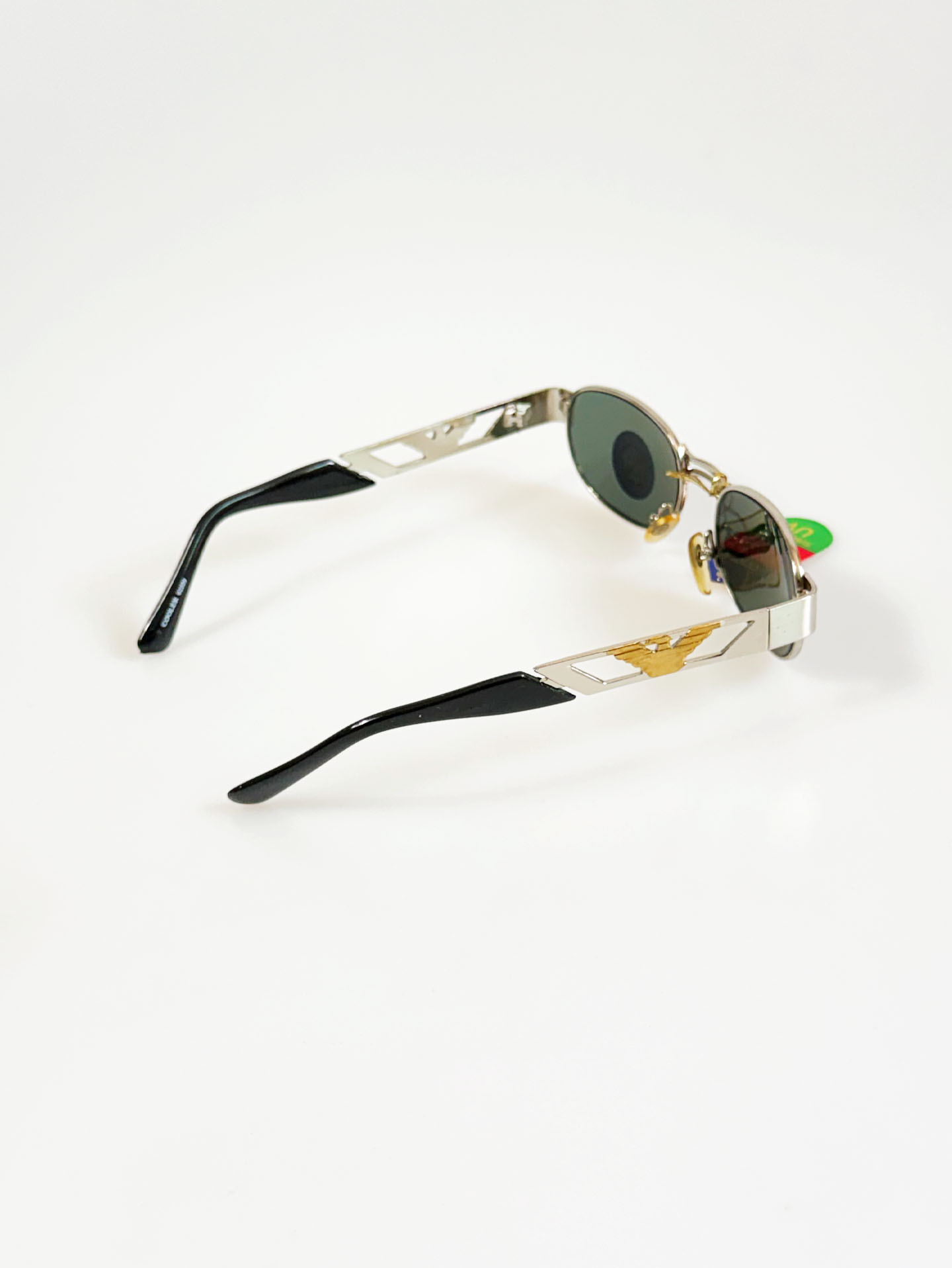 90's COOLER Silver Slim Oval Metal Sunglasses