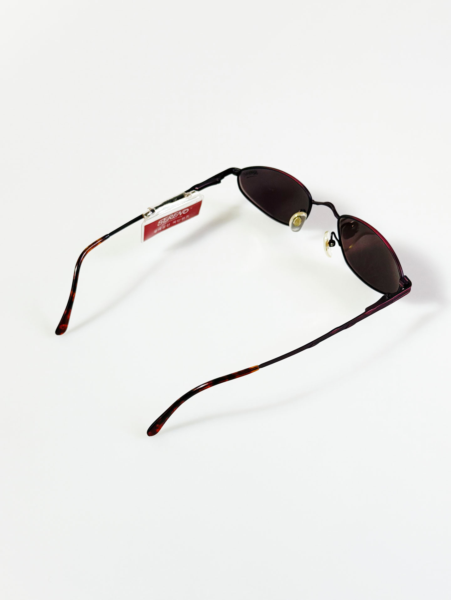 90’s SERENO Slim Oval Deep Purple Tone Metal Sunglasses