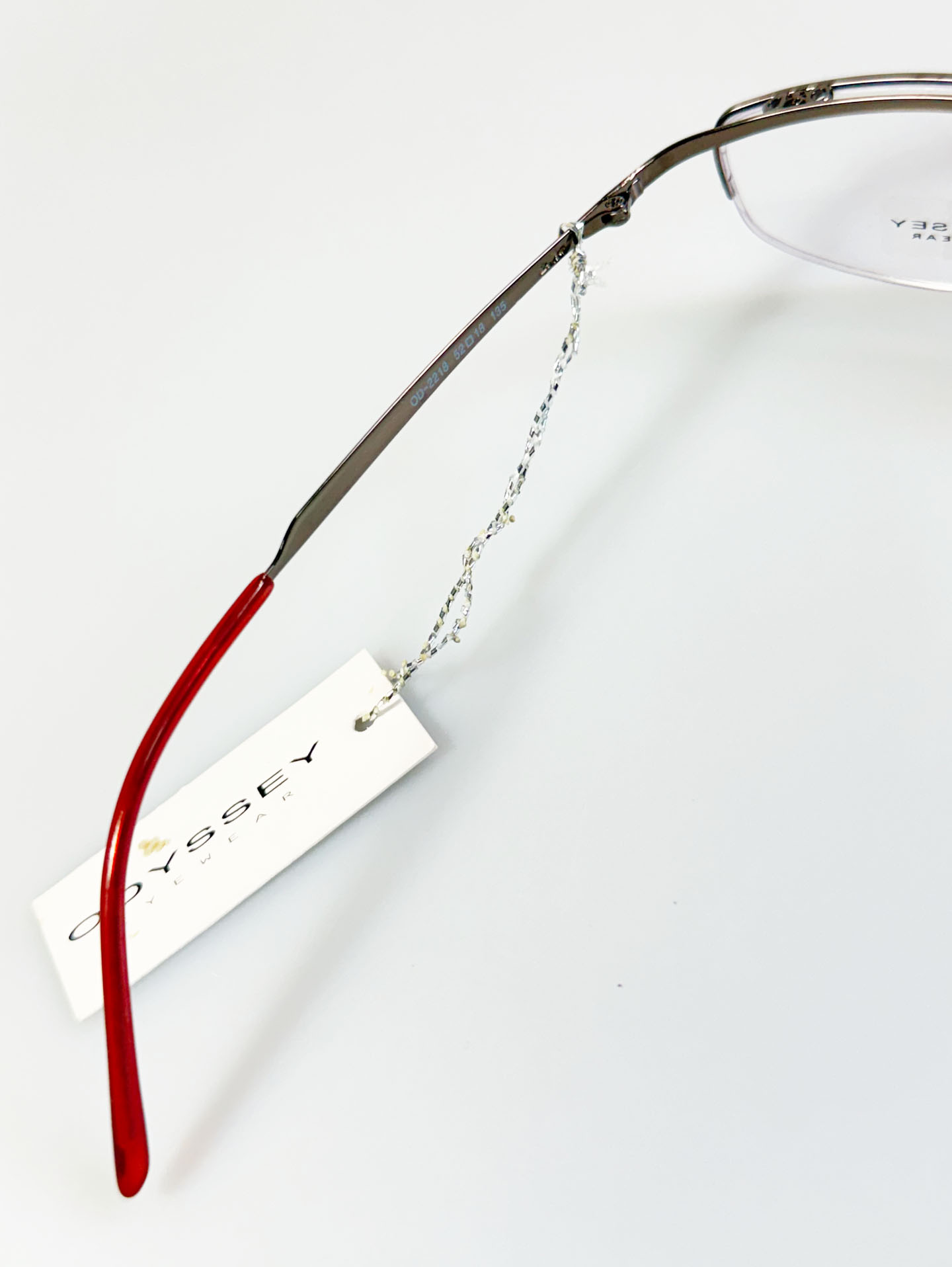 ODYSSEY Red&Silver Half Rim Square Metal Frame Glasses