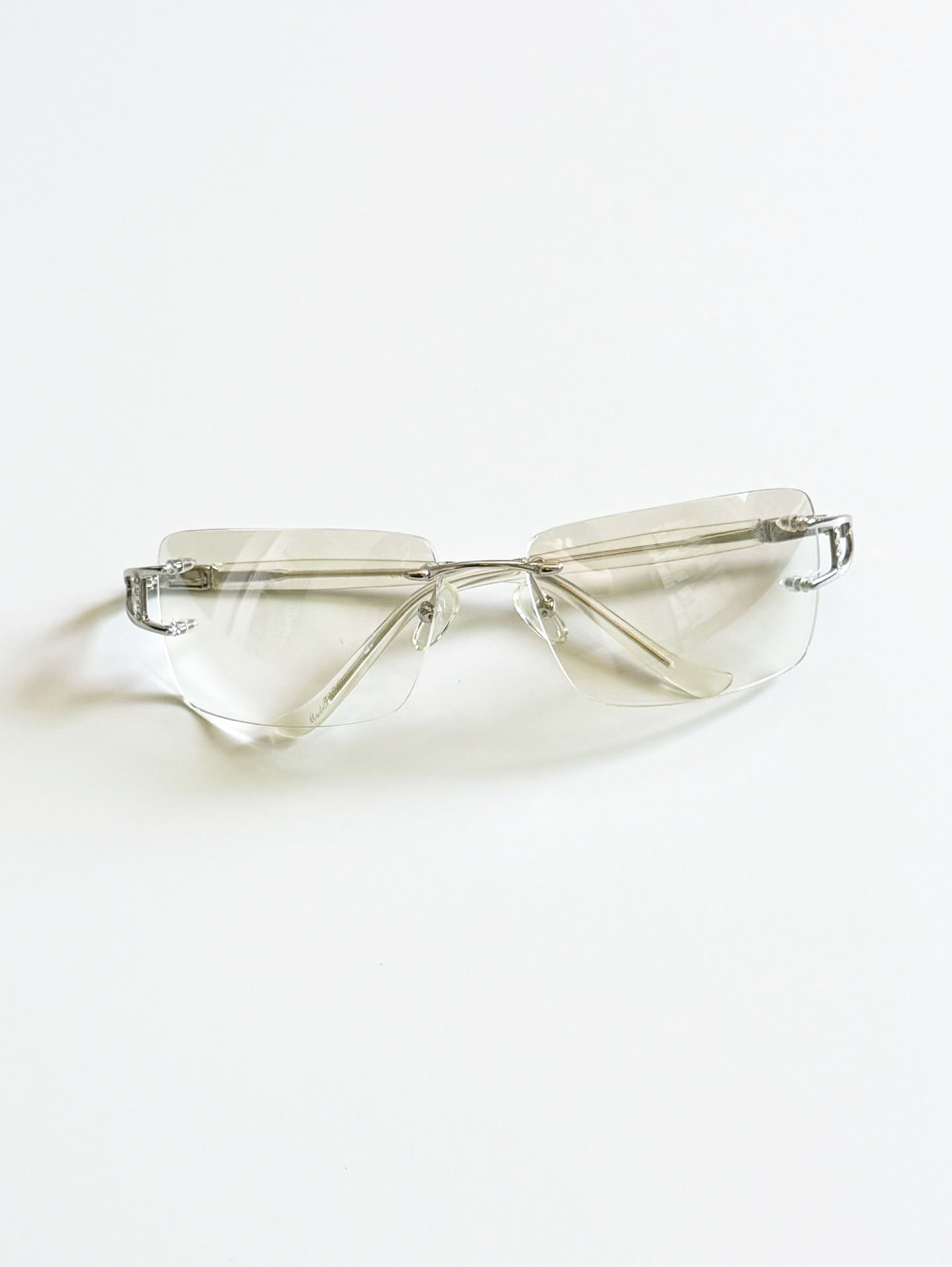CAPRIO Rimless Square Metal Tinted Sunglasses