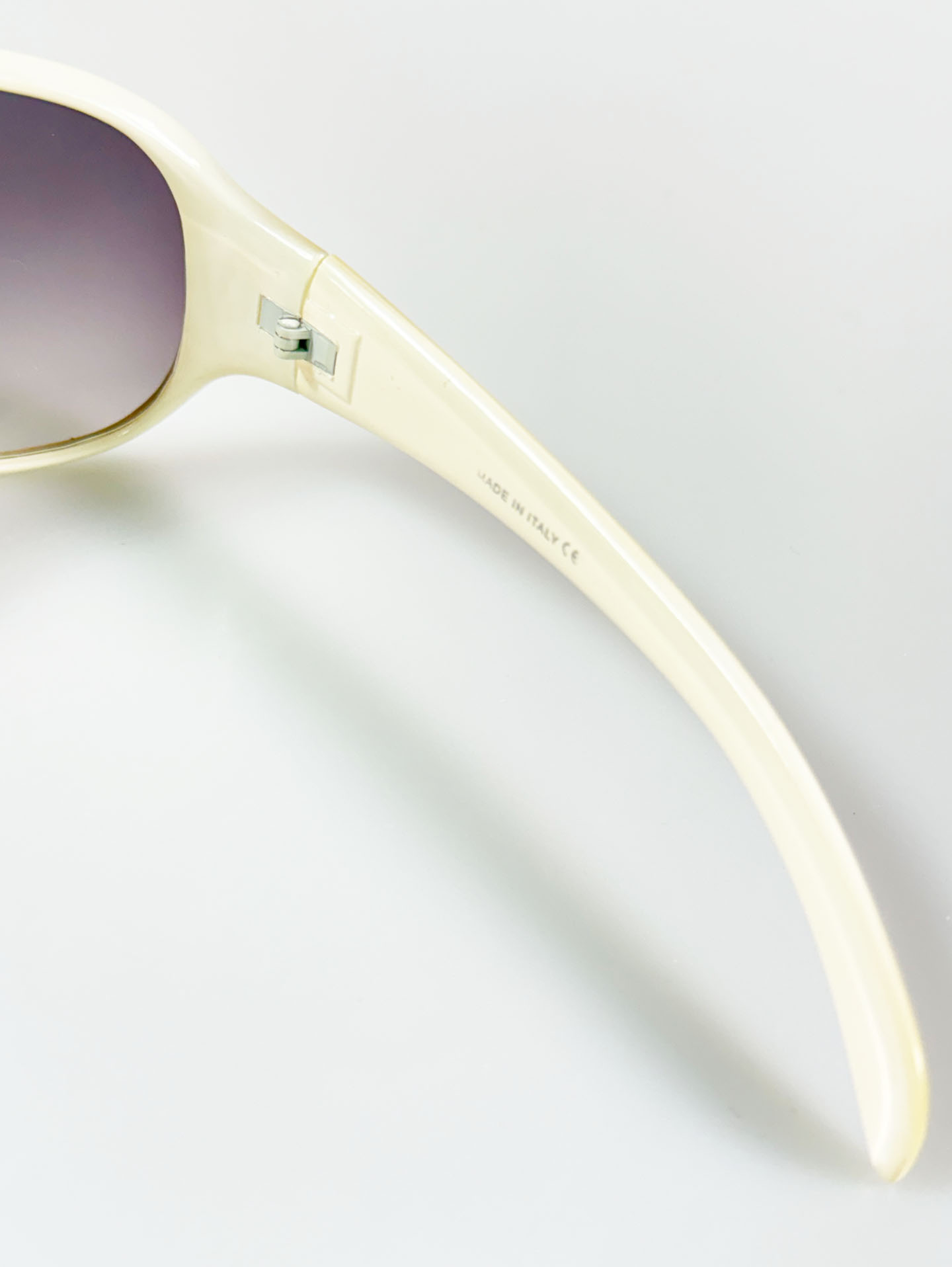 Ivory Oversized Square Wraparound Sunglasses