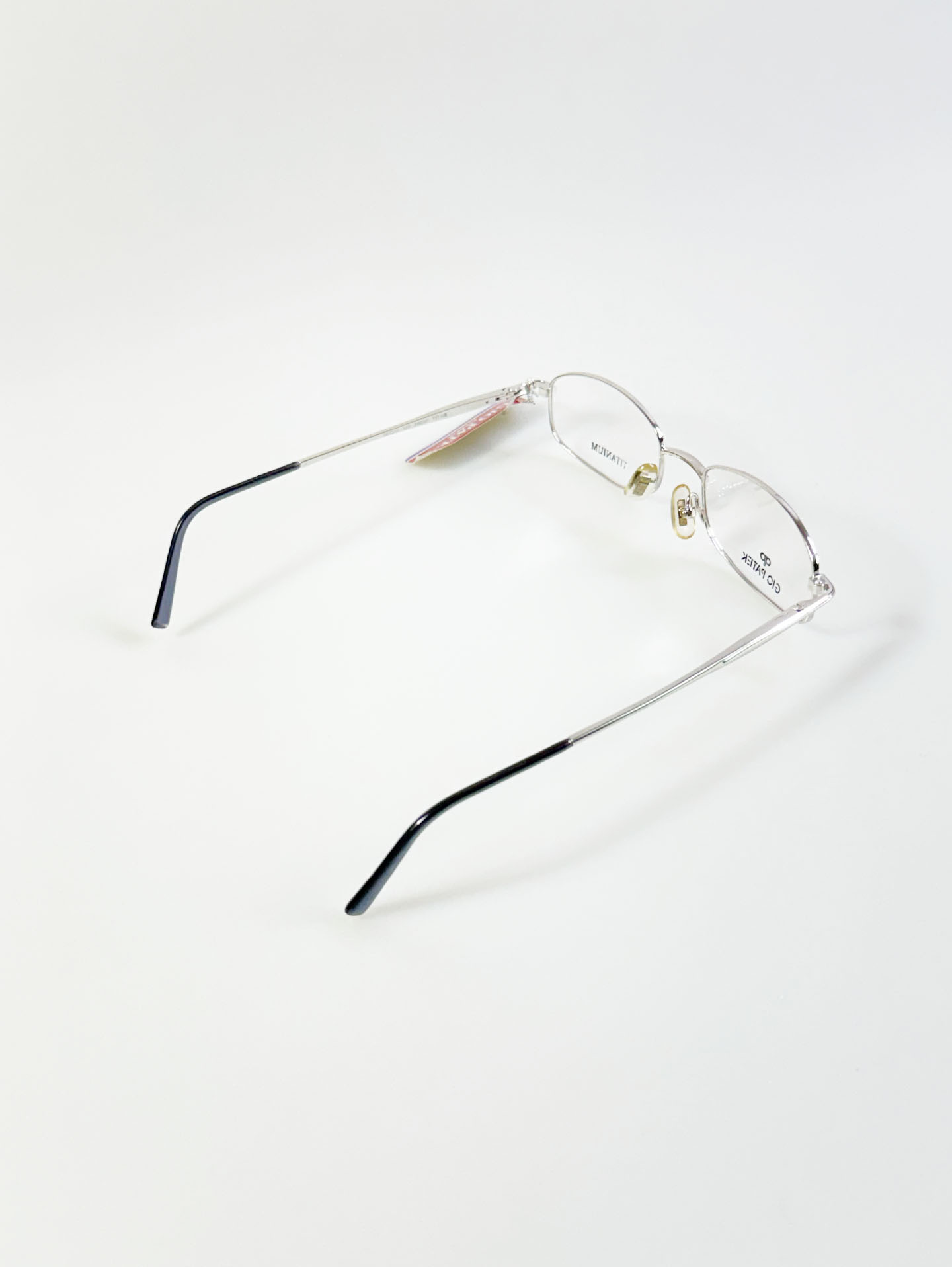GIO PATEK Silver Titanium Slim Square Metal Frame Glasses