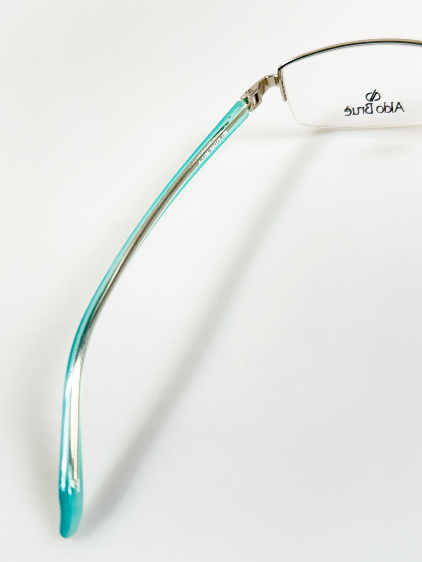 ALDO BRUE Silver Semi-Rimless Square Metal Glasses