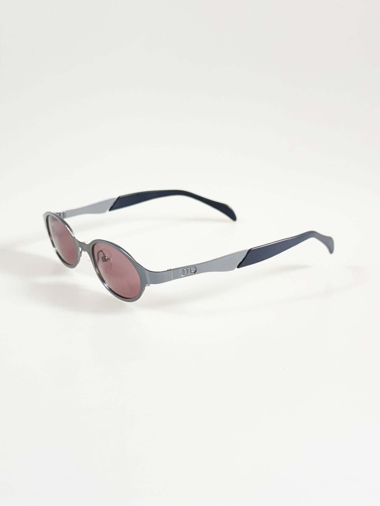 PAVAROTTI Dark Silver Oval Metal Tint Sunglasses