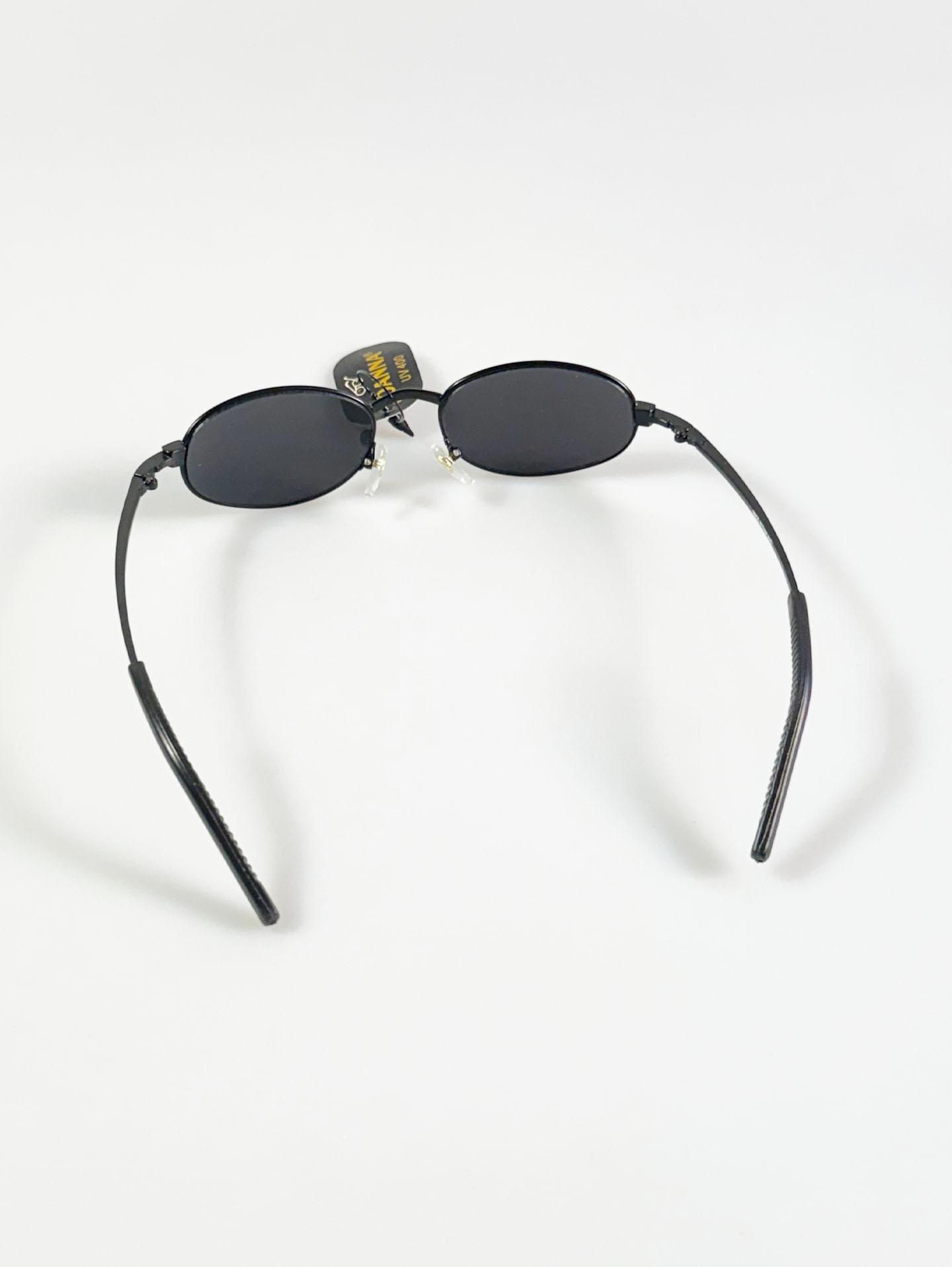 90's JOANNA Black Slim Oval Metal Frame Sunglasses