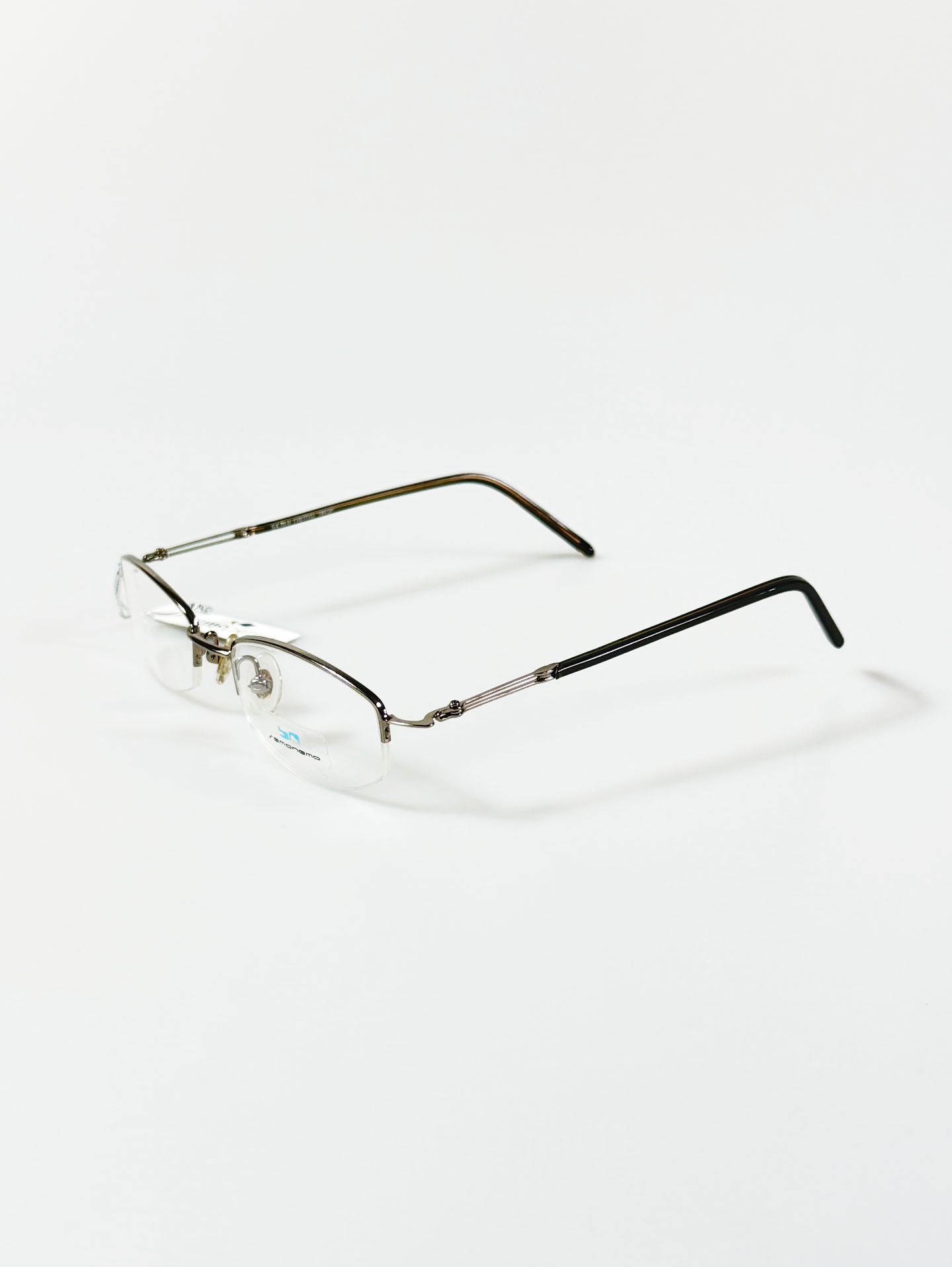 Semoremo Dark Silver Semi-Rimless Square Metal Frame Glasses