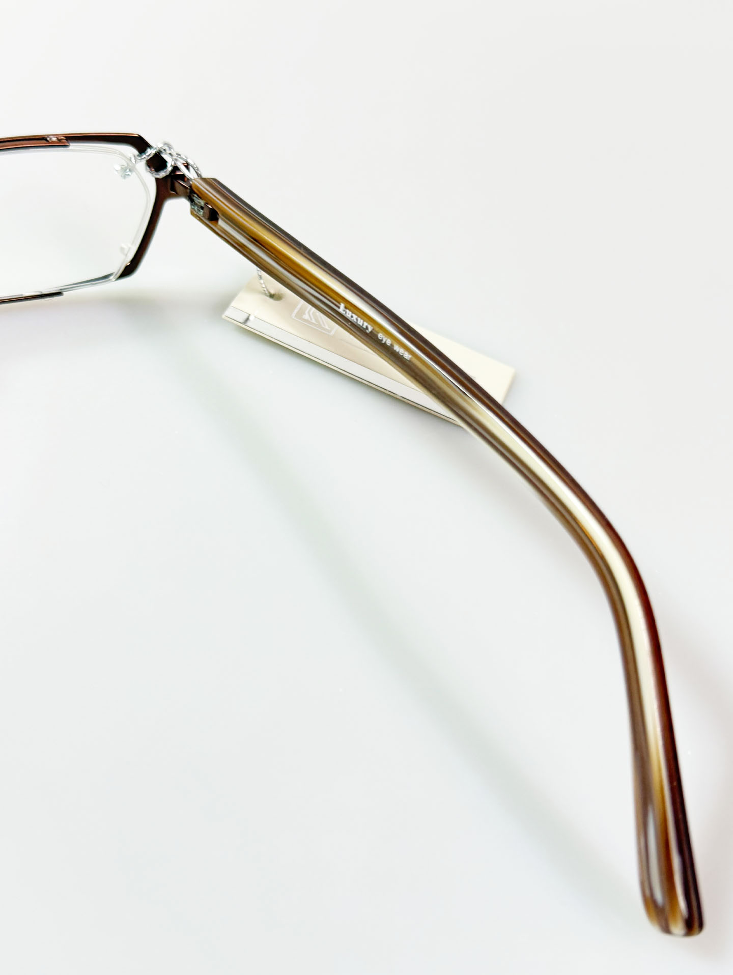 RICHE Paris Slim Square Metal Frame Glasses