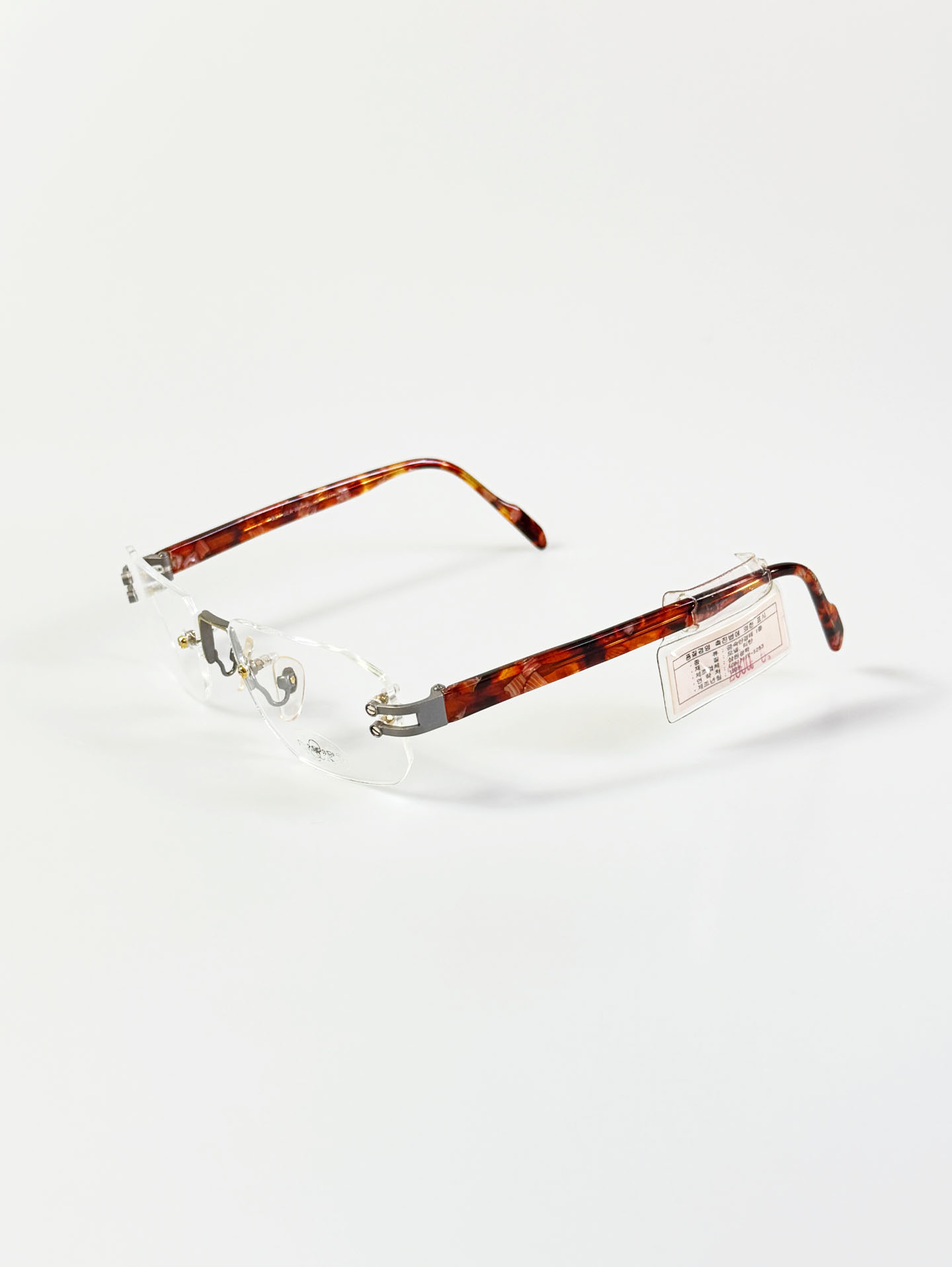 REABEARO Silver Rimless Square Metal Frame Glasses