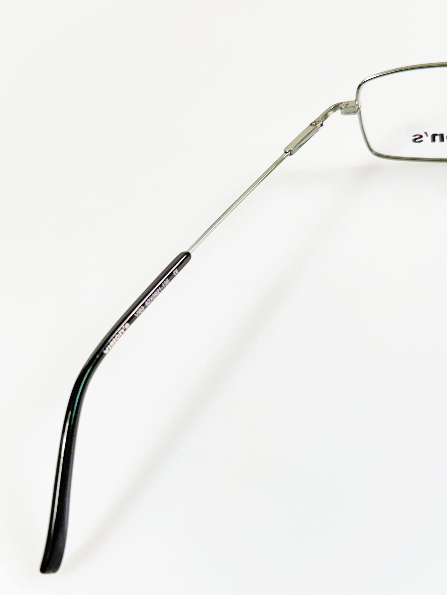 VISION’S Slim Square Light Green Silver Metal Frame Glasses