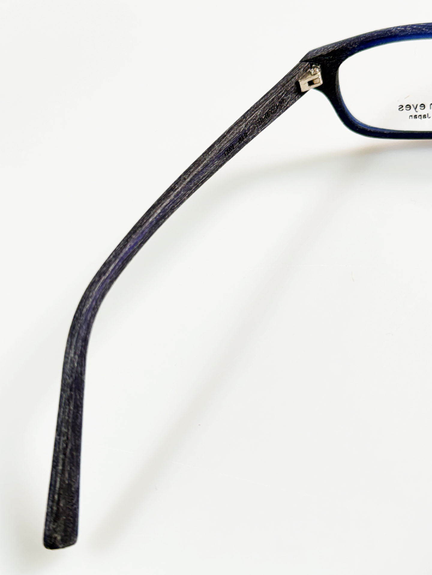CRAYON EYES Navy Wood Square Frame Glasses (made in Japan)