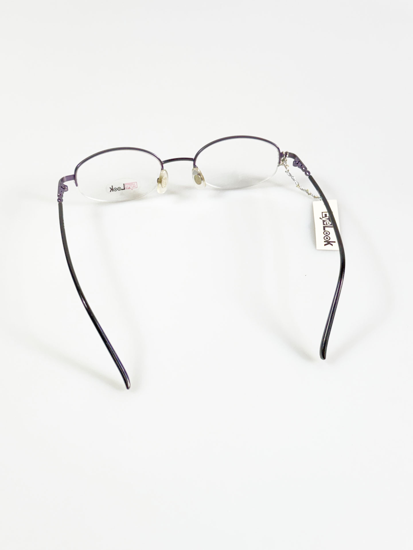 EyeLook Purple Half-Rim Square Metal Frame Glasses