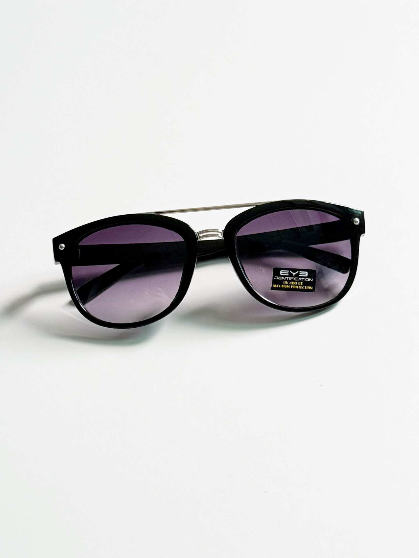 8EYED Black Two-Bridge Square Frame Sunglasses
