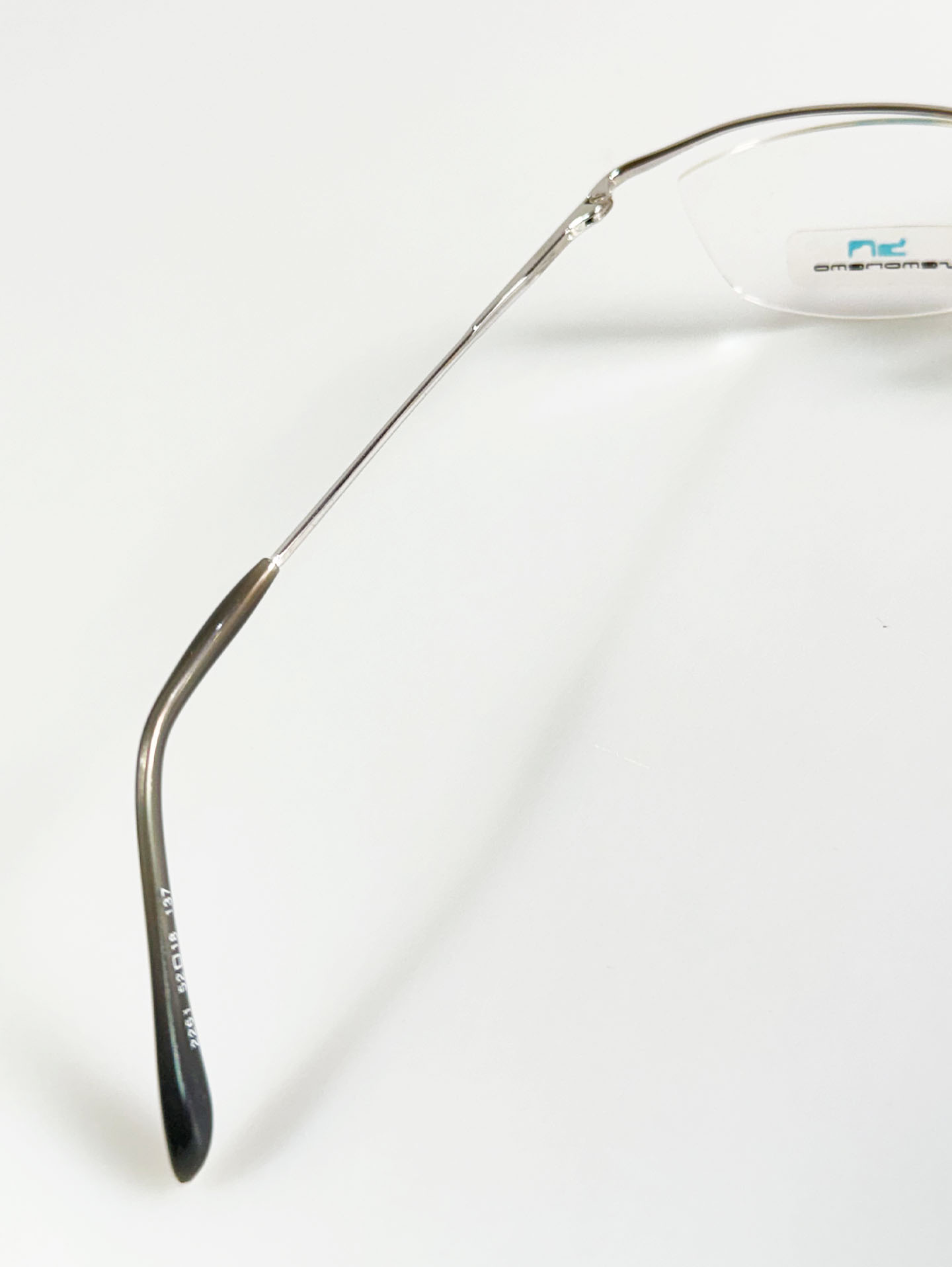 SEMONEMO Silver Oval Half-Rim Metal Frame Glasses