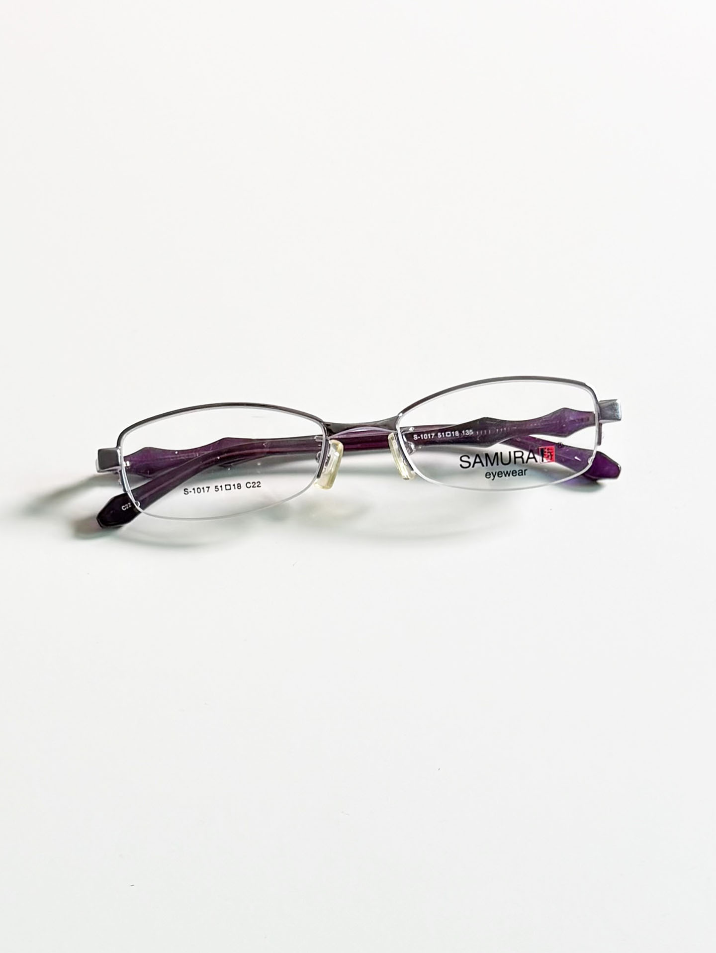 SAMURAI Eyewear Lavender Half-Rim Metal Glasses