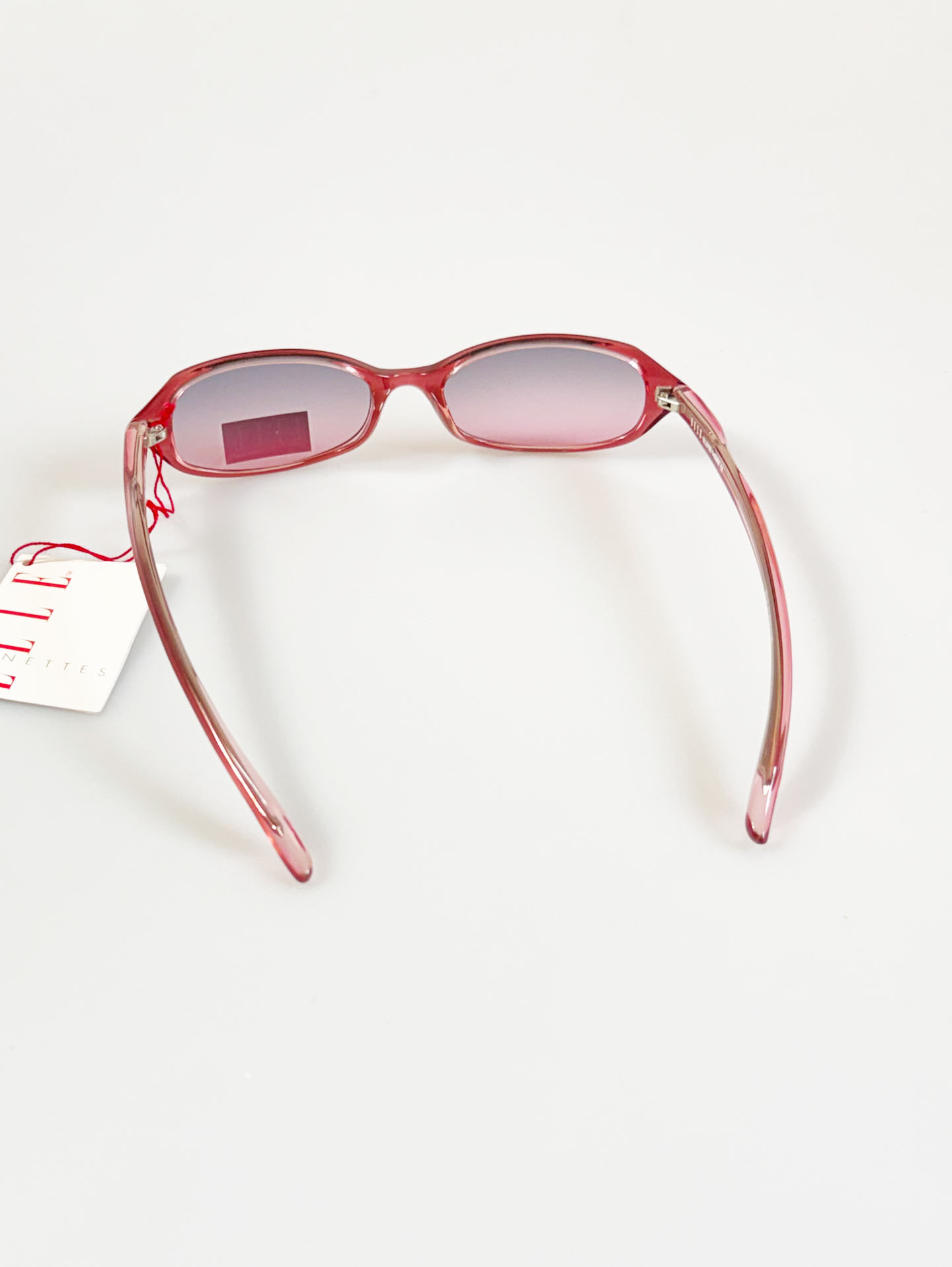 ELLE Paris Pink Translucent Slim Oval Frame Tint Sunglasses