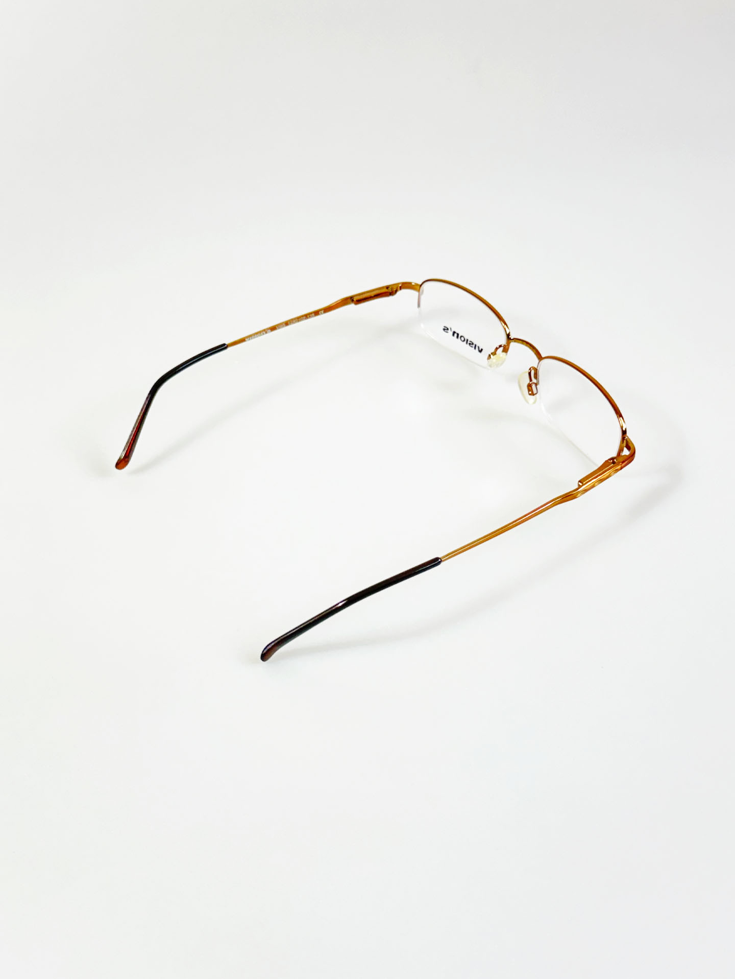 Vision’s Bronze Brown Half Rim Square Metal Glasses