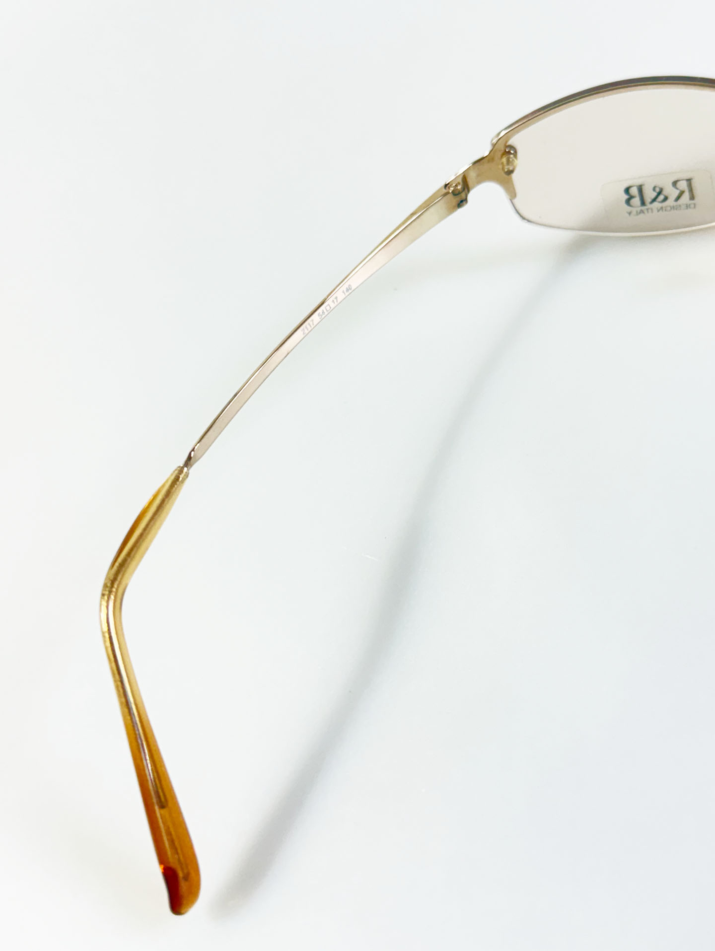R&B Eyewear Rimless Square Gold Metal Glasses