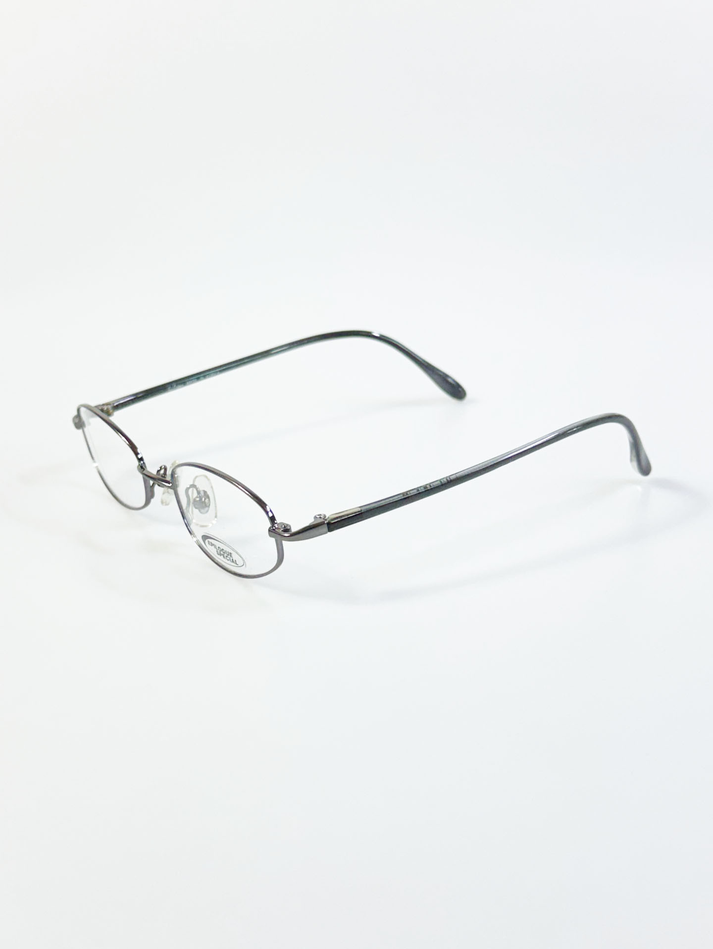 EPILOGUE Gunmetal Slim Oval Metal Glasses