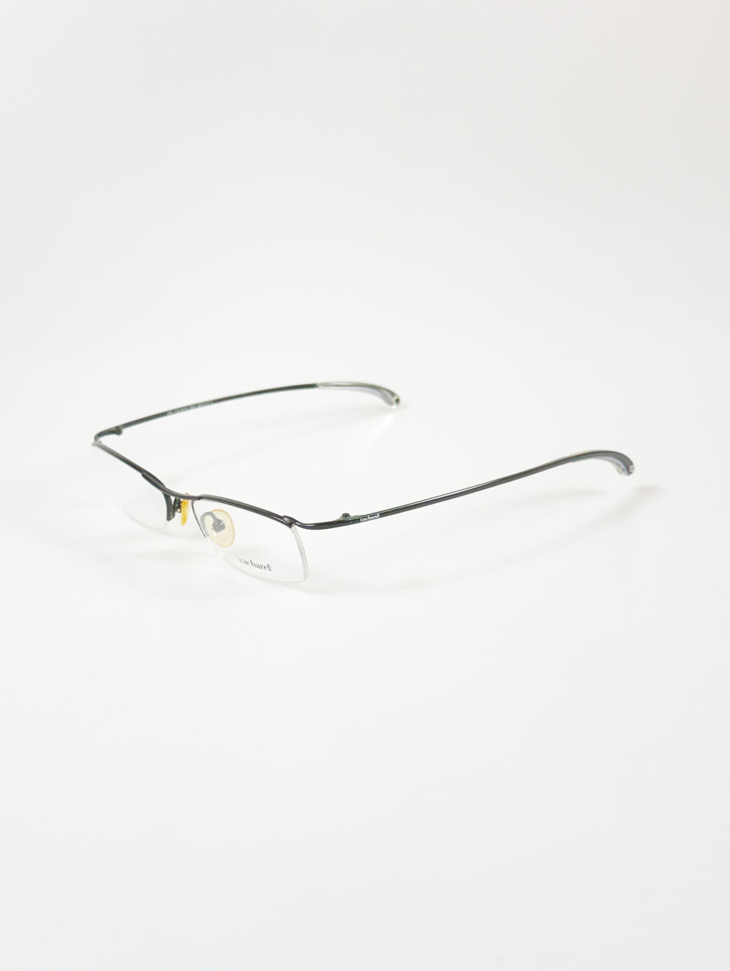 Cacharel Black Square Half-Rim Metal Frame Glasses