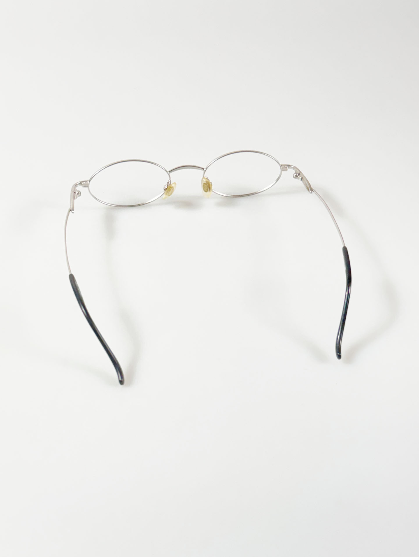 90's PINK FLOYD Silver Slim Oval Metal Glasses