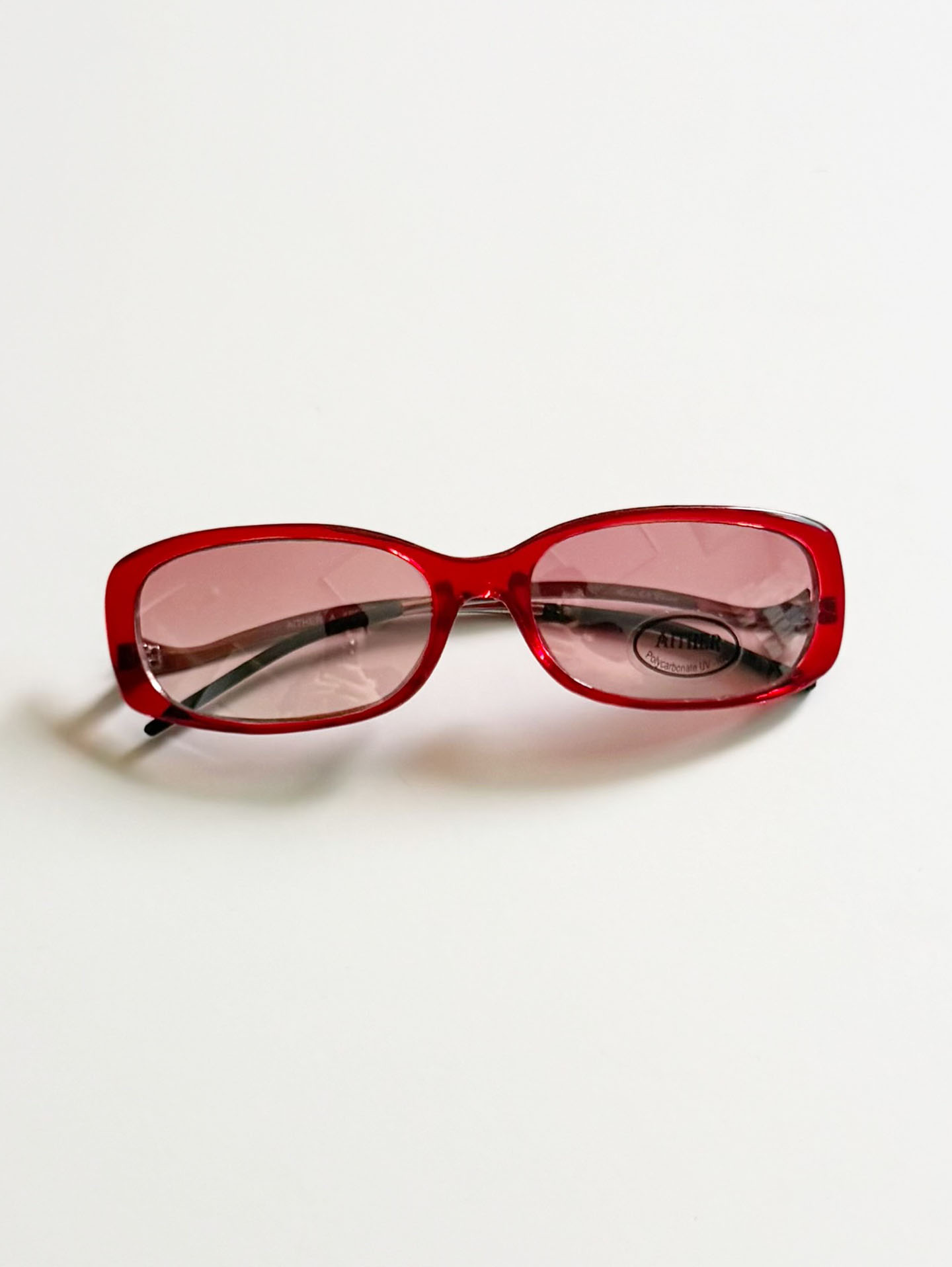 CAPRIO Bold Red Acetate Square Tint Sunglasses