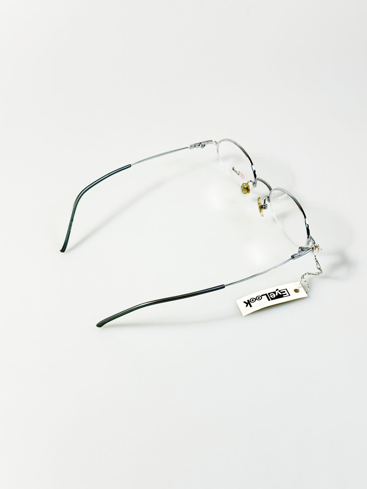 EyeLook Slim Silver Half-Rim Metal Oval Frame Glasses