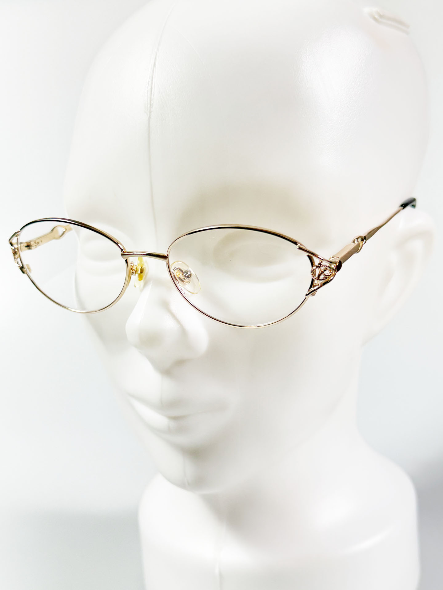 Gold Metal Slim Oval Frame Glasses
