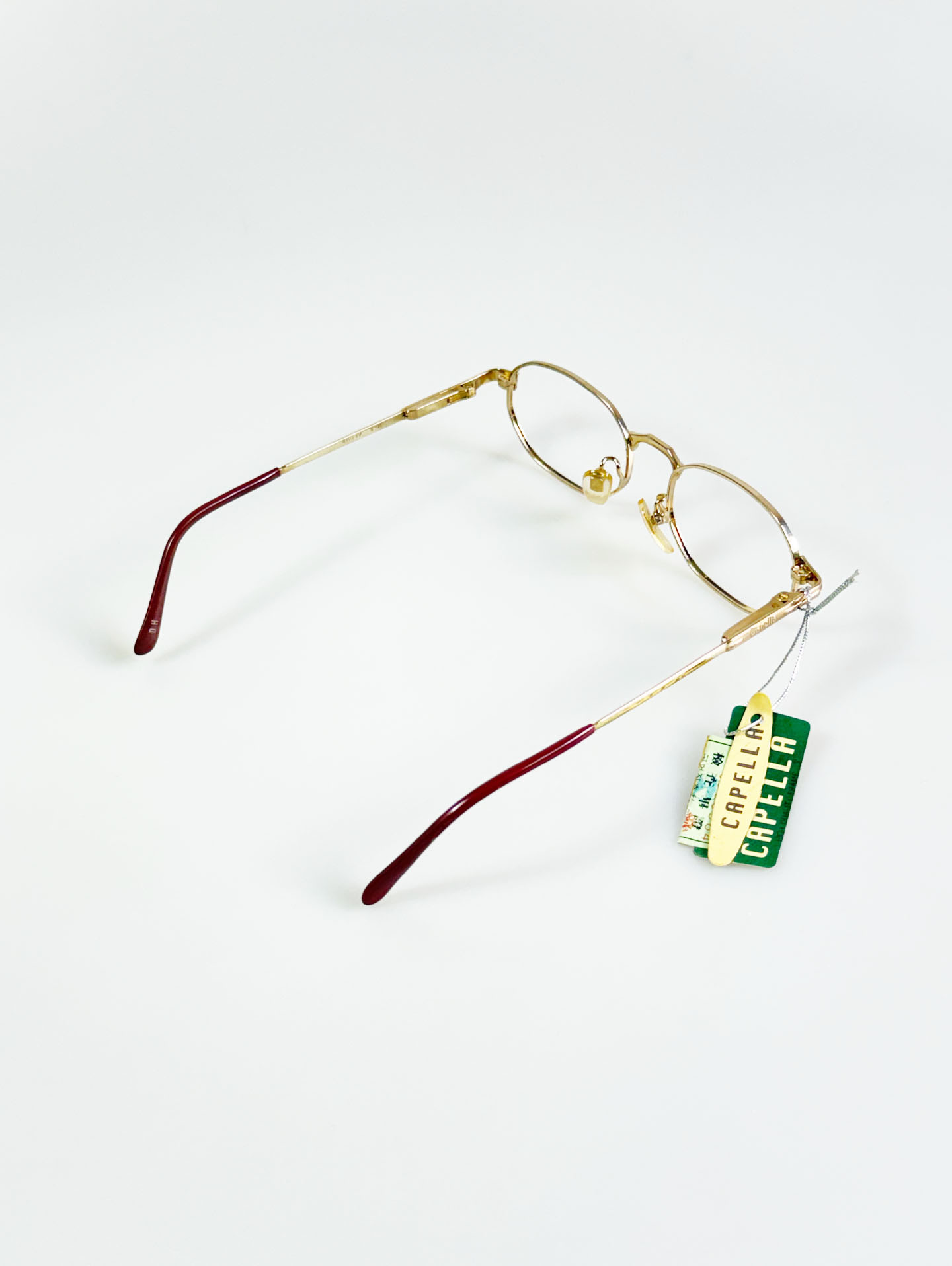 90’s CAPELLA Gold Slim Square Metal Frame Glasses