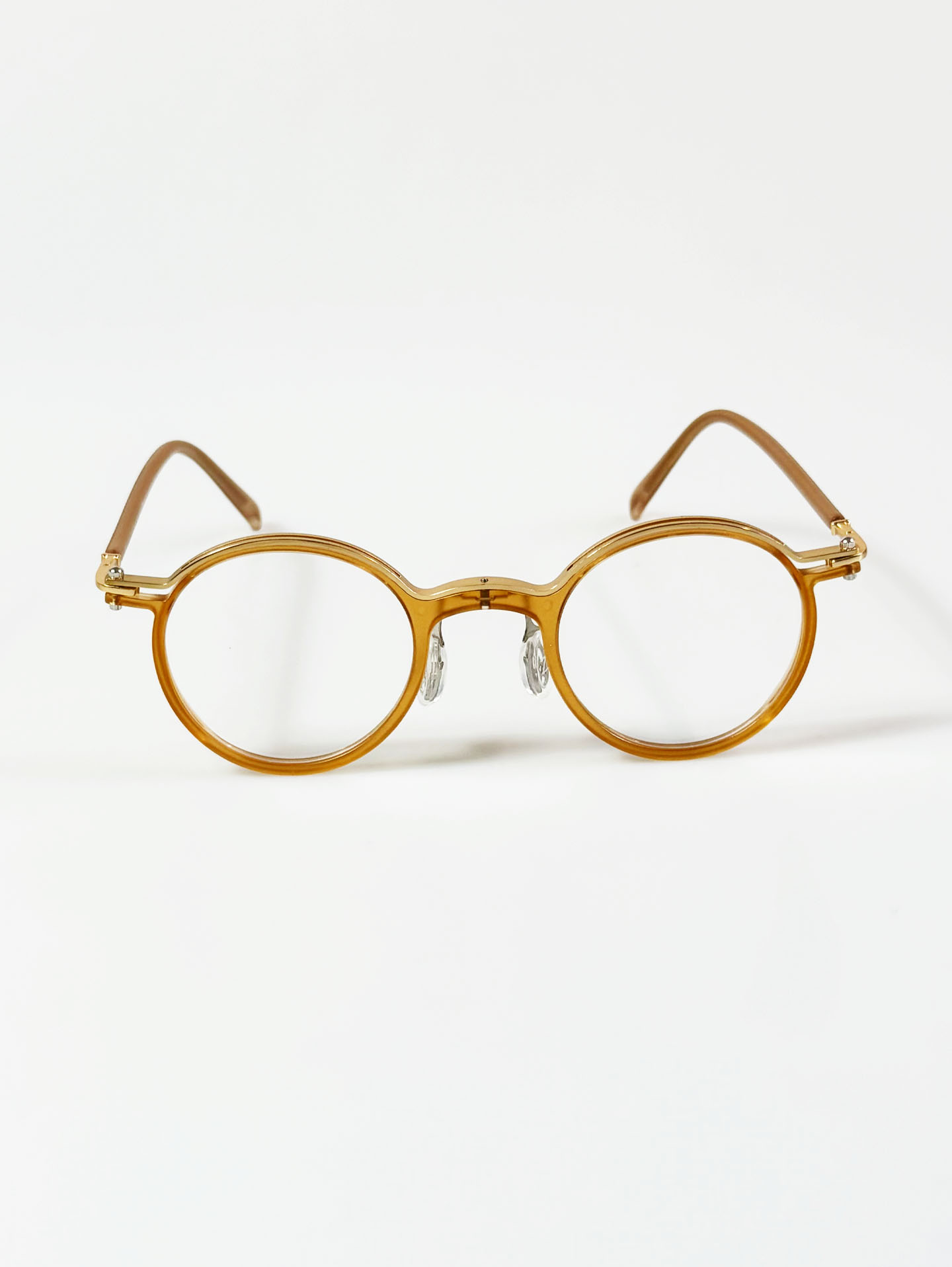Classic Round Brown Combo Frame Glasses