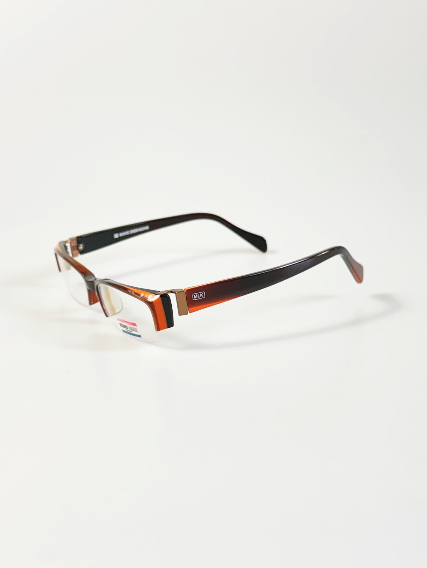 90's Michiko London Half-Rim Square Acetate Glasses