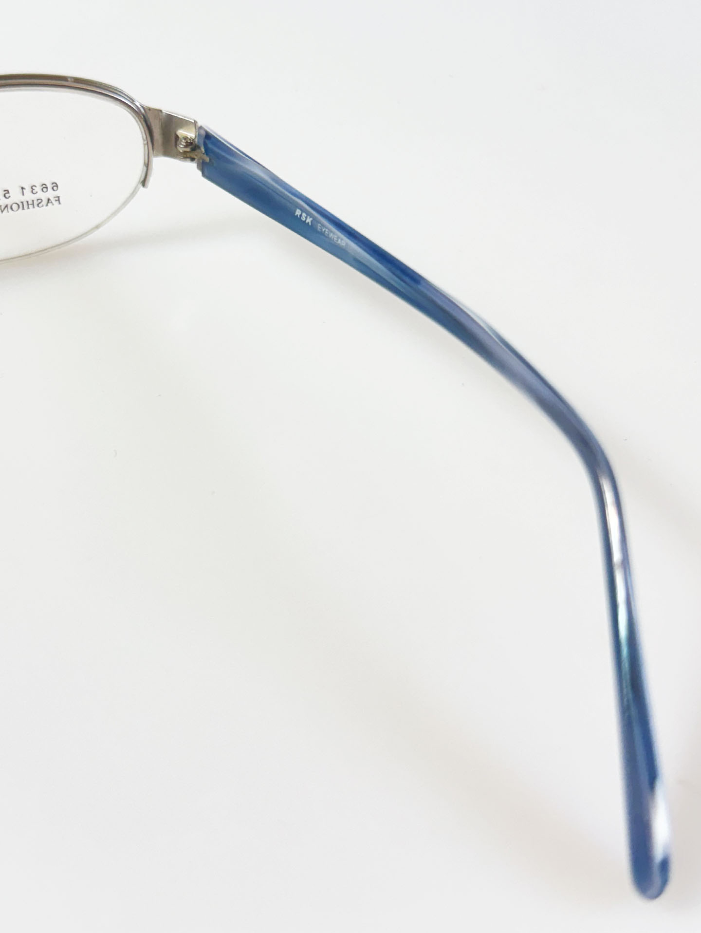 RSK Silver Oval Semi-Rimless Metal Glasses