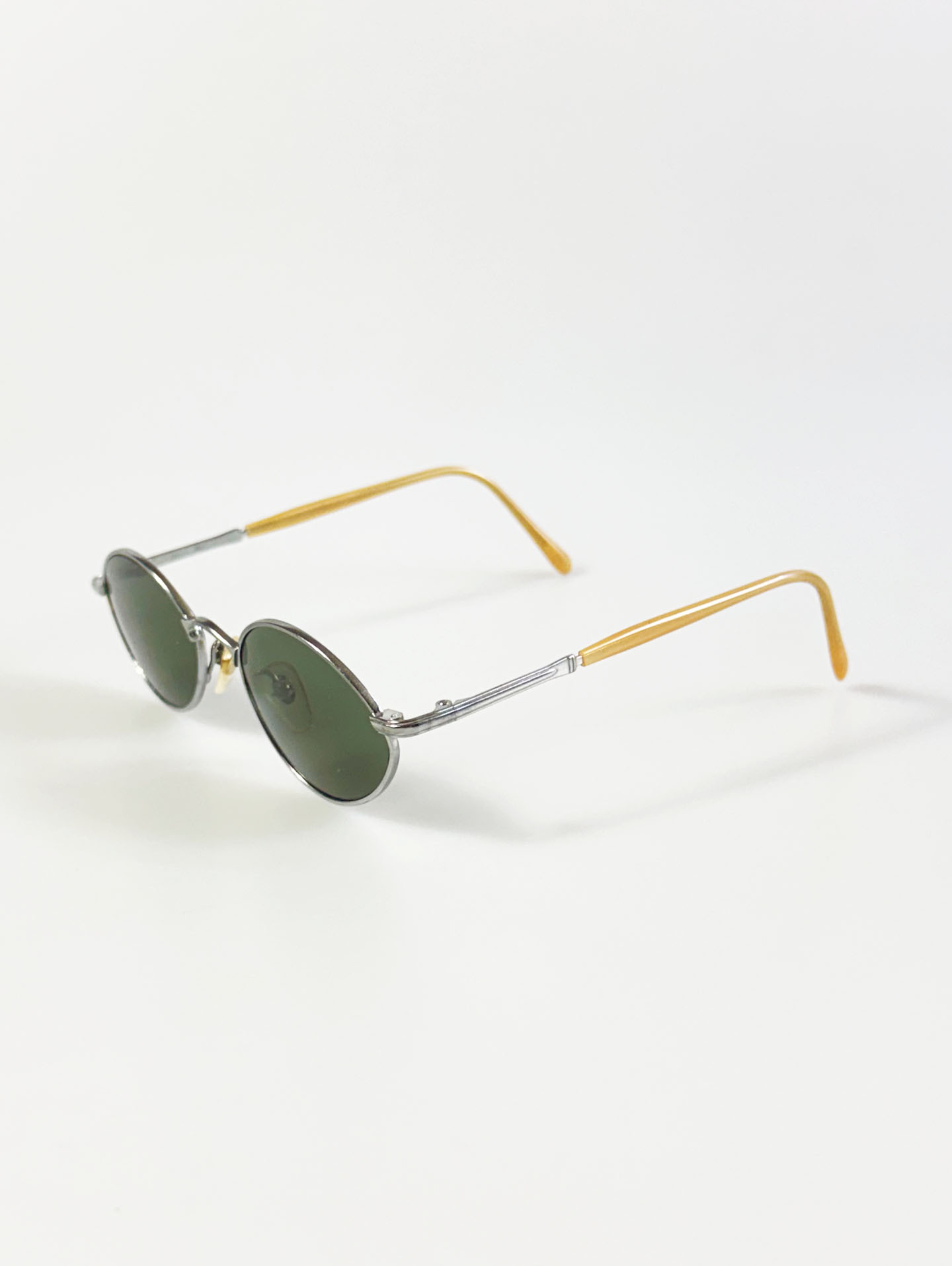 90's NELLY Silver Slim Oval Metal Frame Sunglasses