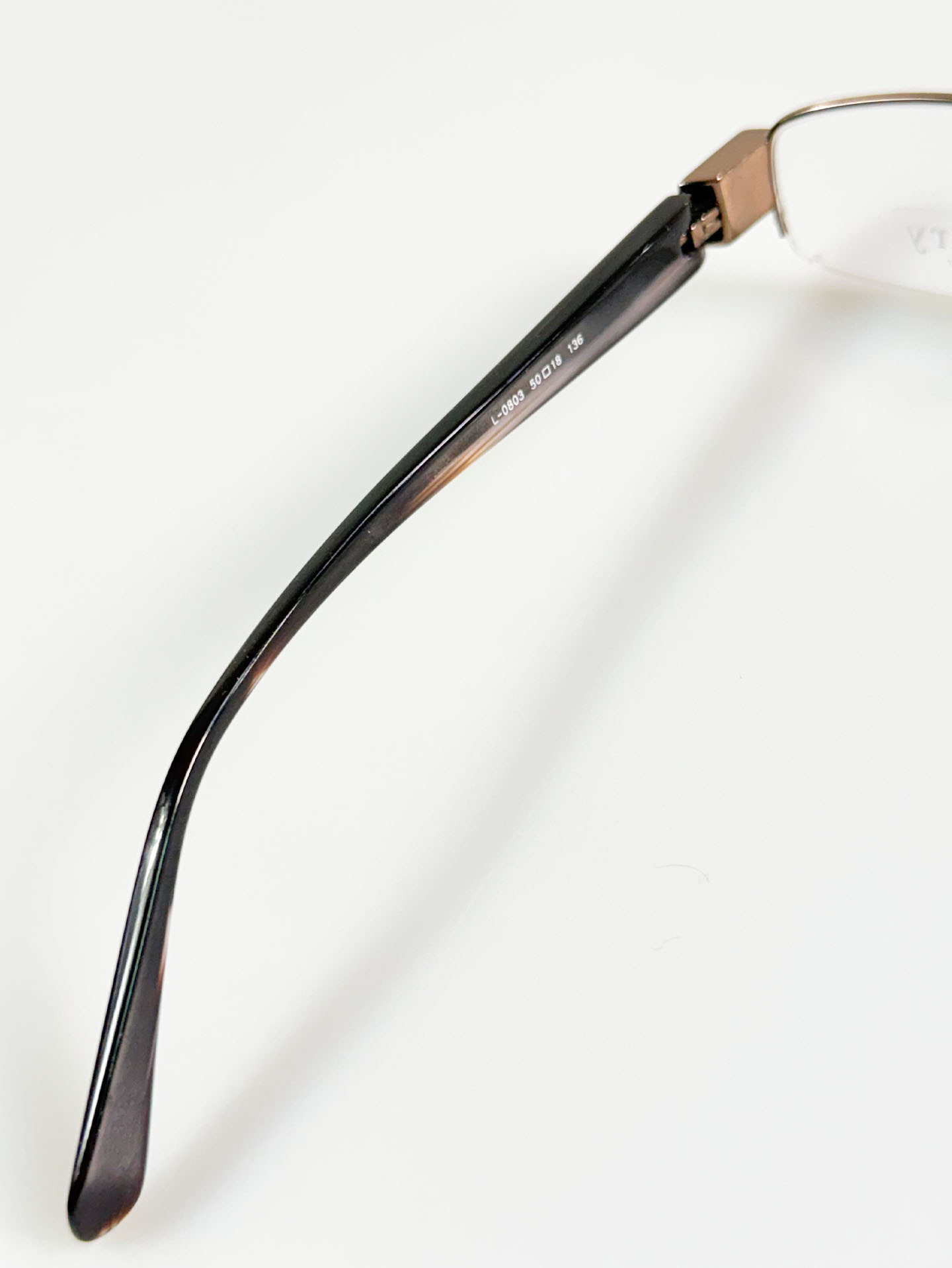Luxury Eyewear Bronze Half-Rim Square Metal Glasses