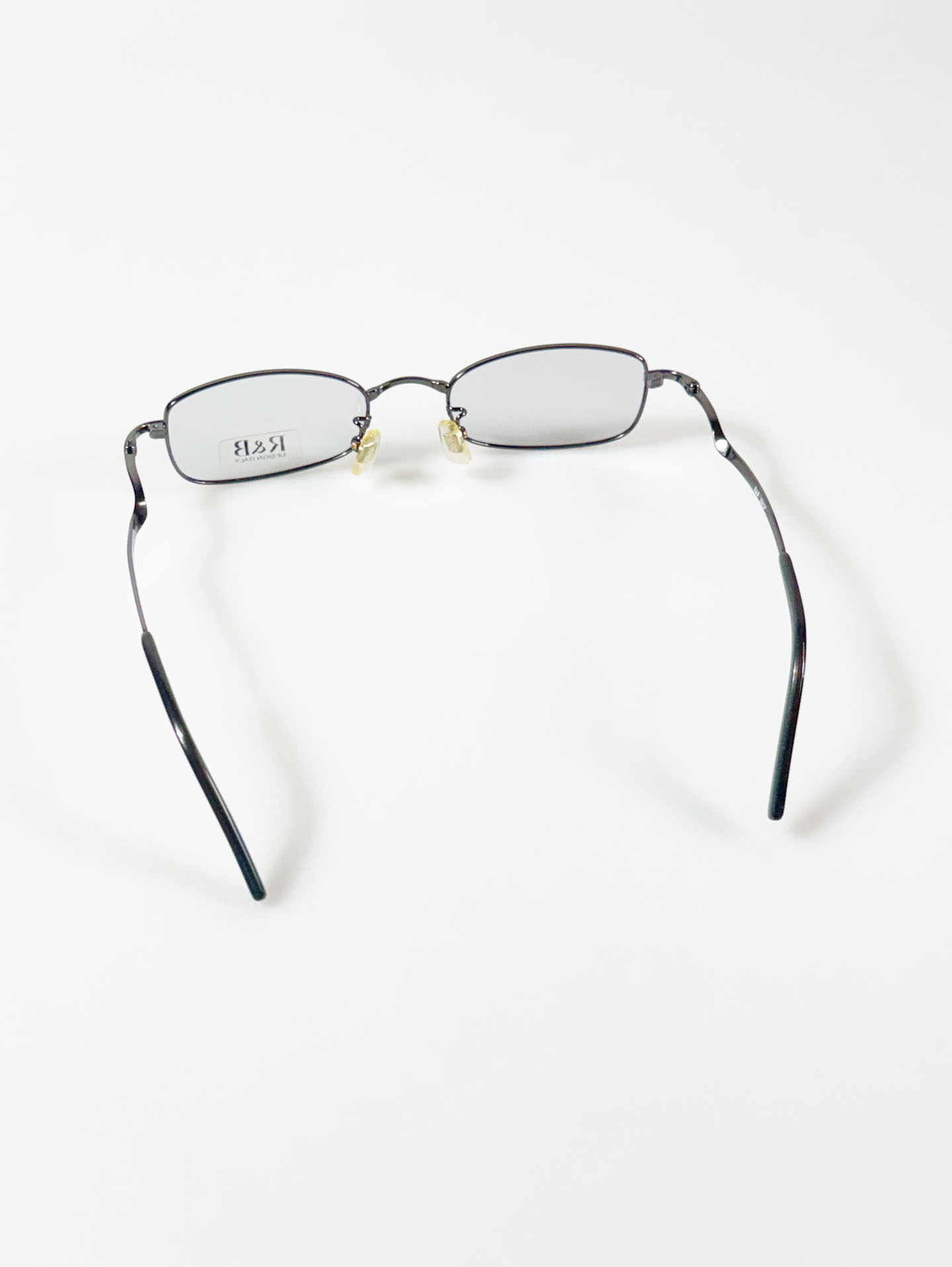 R&B Eyewear Gunmetal Slim Square Frame Glasses