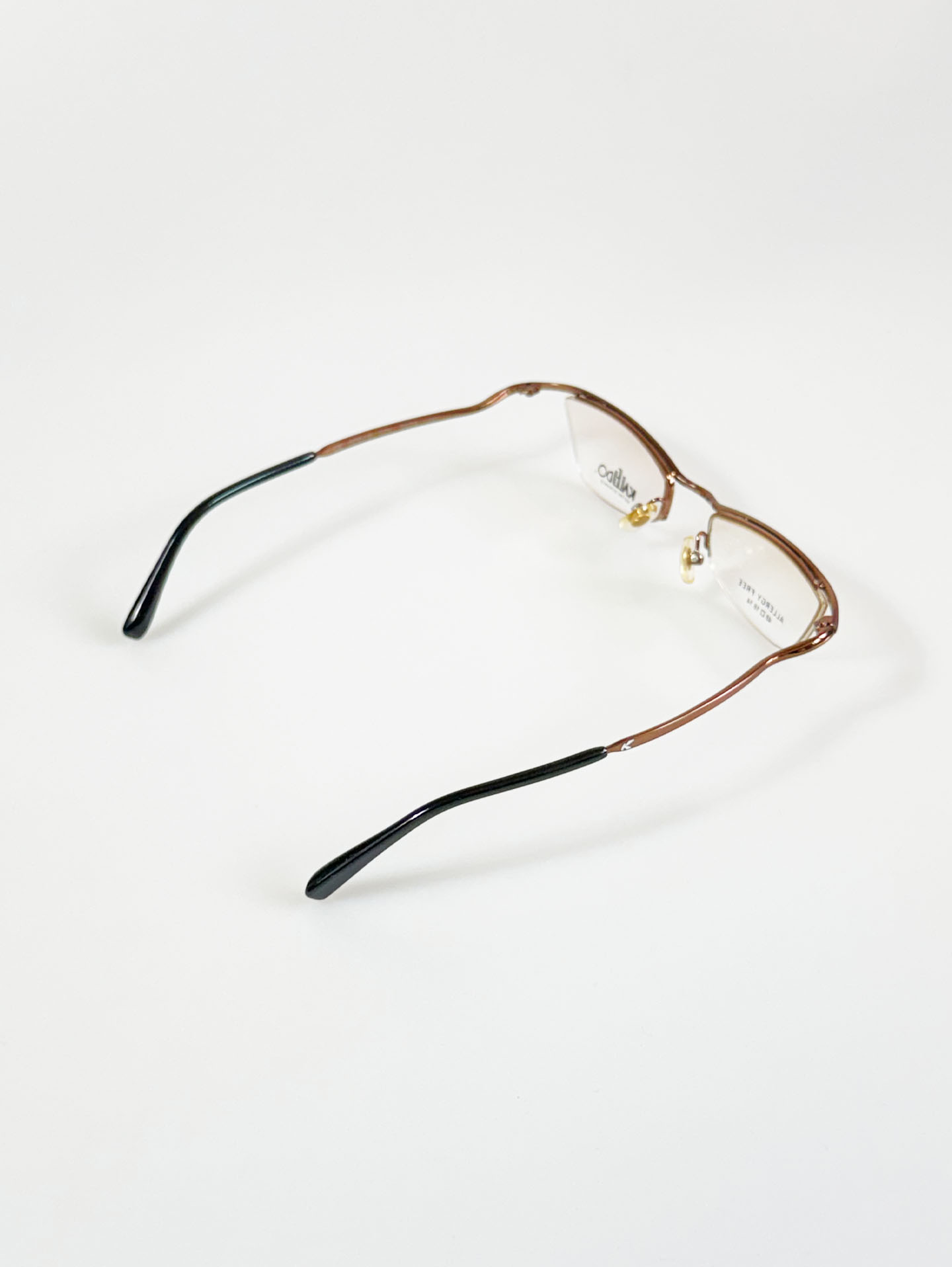 KALEIDO Bronze Half-Rim Square Metal Frame Glasses