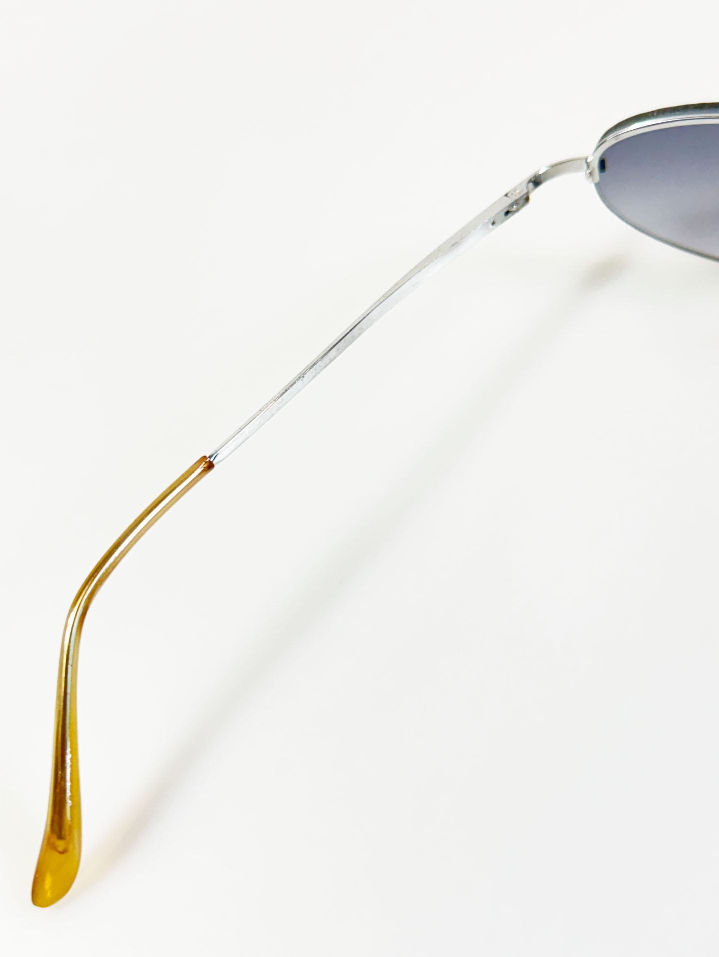 Silver Slim Rimless Square Metal Frame Sunglasses